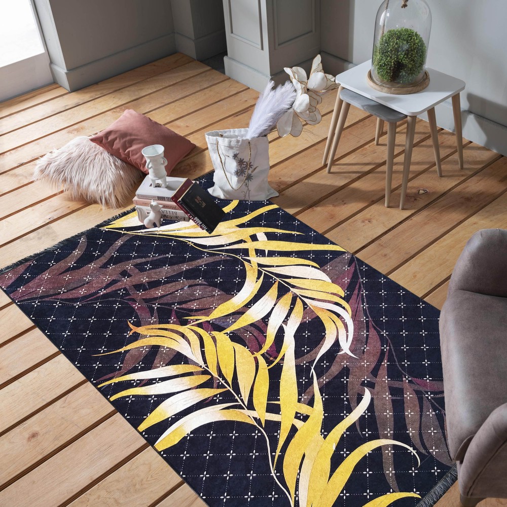 Dywan - 80 x 150 cm - Czarny, złoty, granatowy - Nowoczesny - Dywanopol