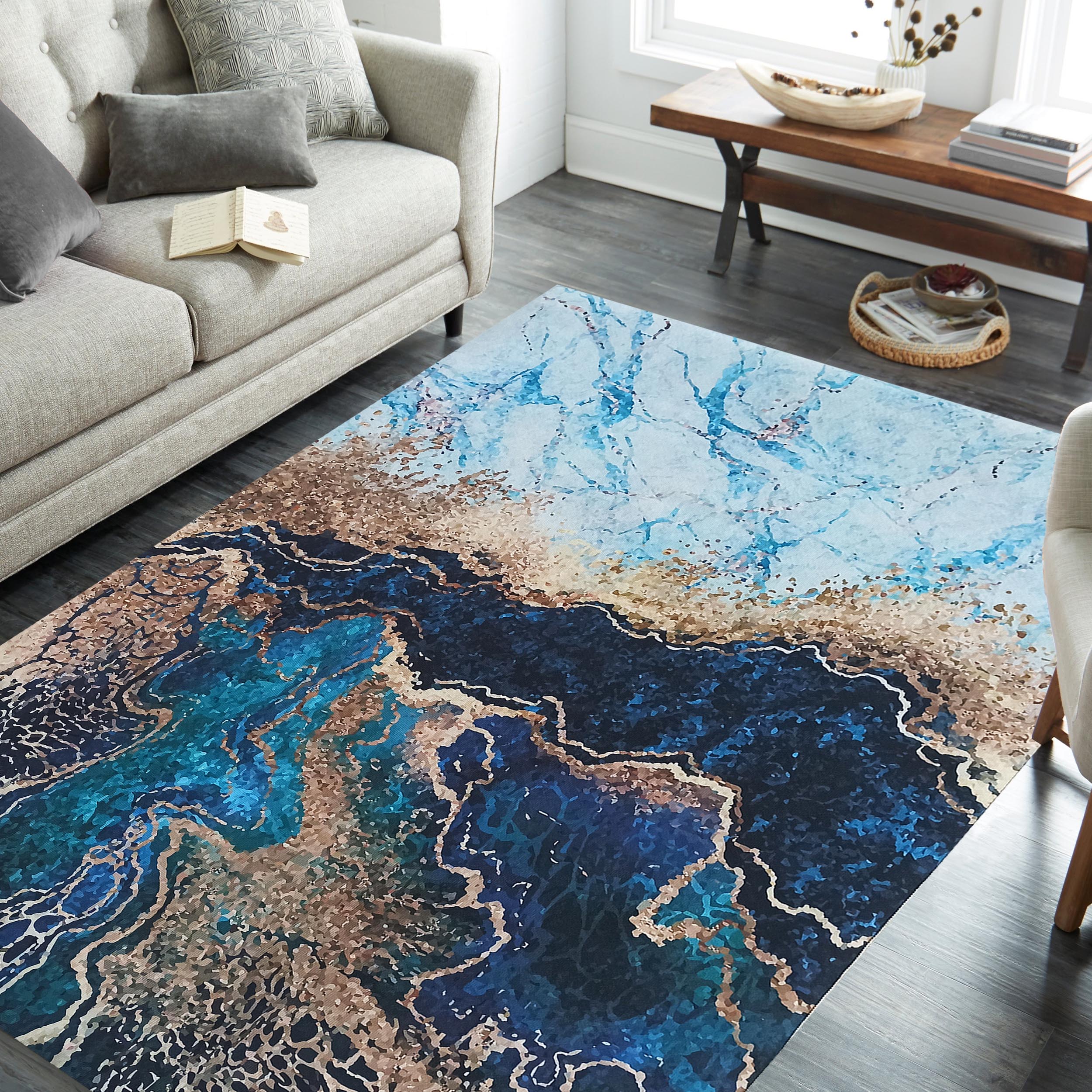 Dywan - 60 x 100 cm - Niebieski - Nowoczesny - Dywanopol