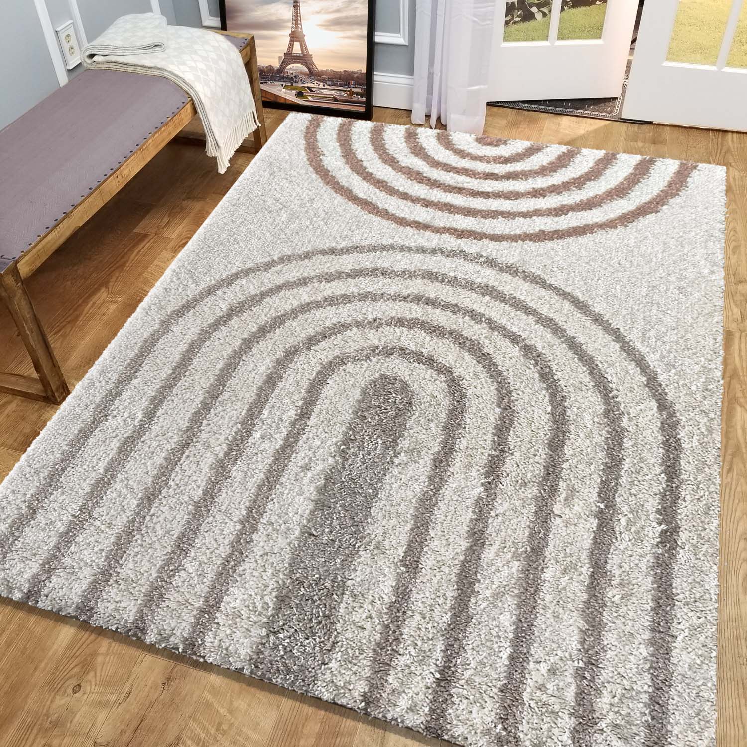 Dywan - 160 x 230 cm - Kremowy - Shaggy - Dywanopol