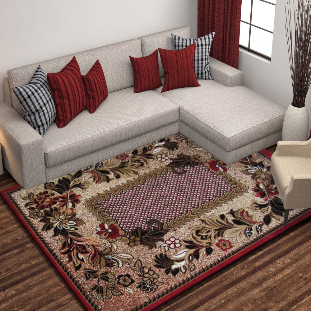 Dywan - 60 x 100 cm - Czerwony - Klasyczny - Dywanopol