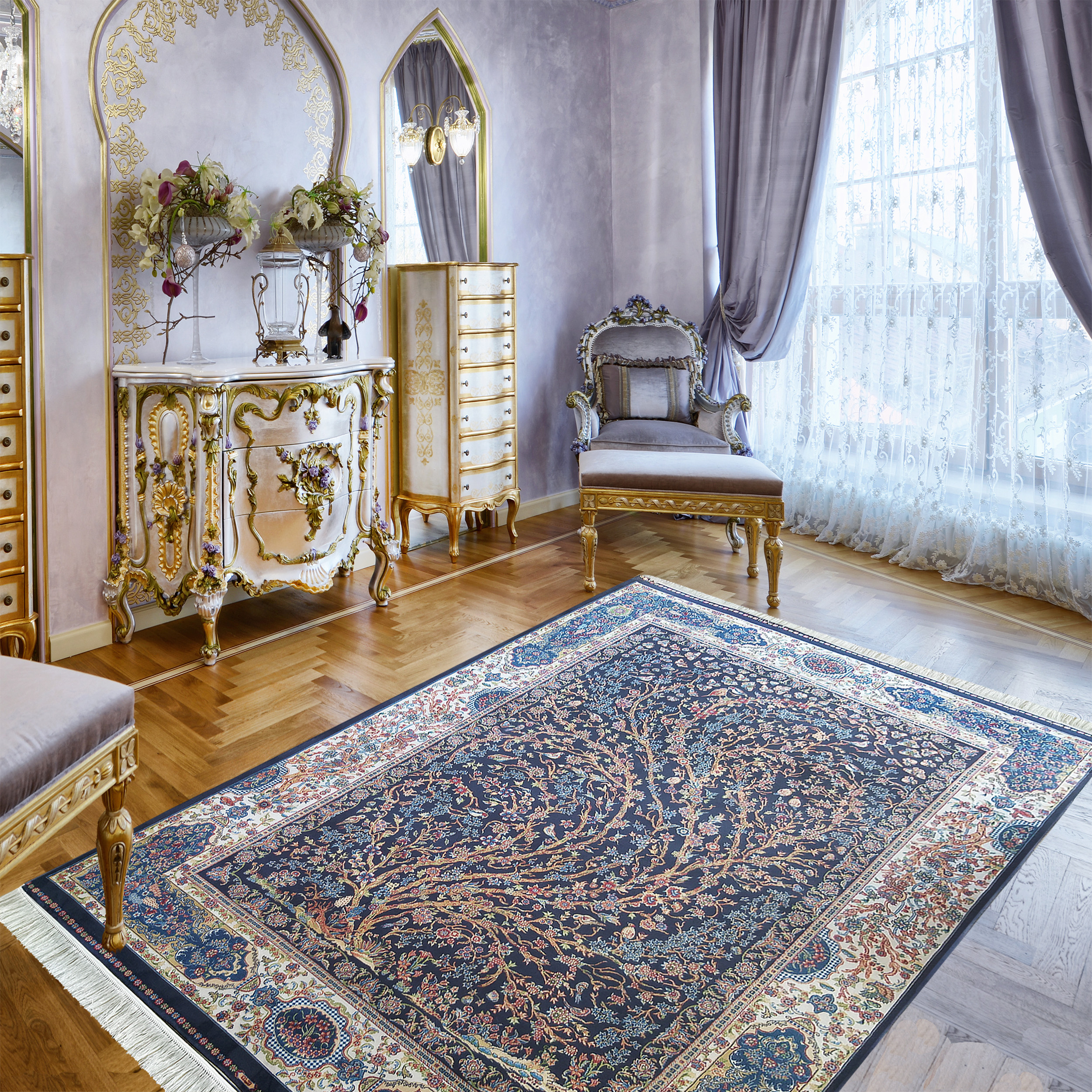 Dywan - 200 x 300 cm - Granatowy - Ekskluzywny - Dywanopol