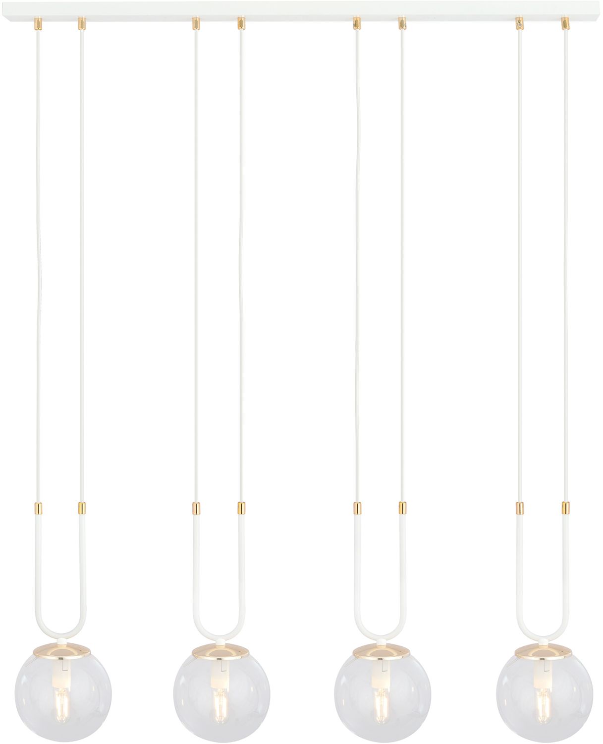 Darmowa Dostawa - Lampa wisząca 4x10 W biała-przezroczysta Emibig Glam 11164