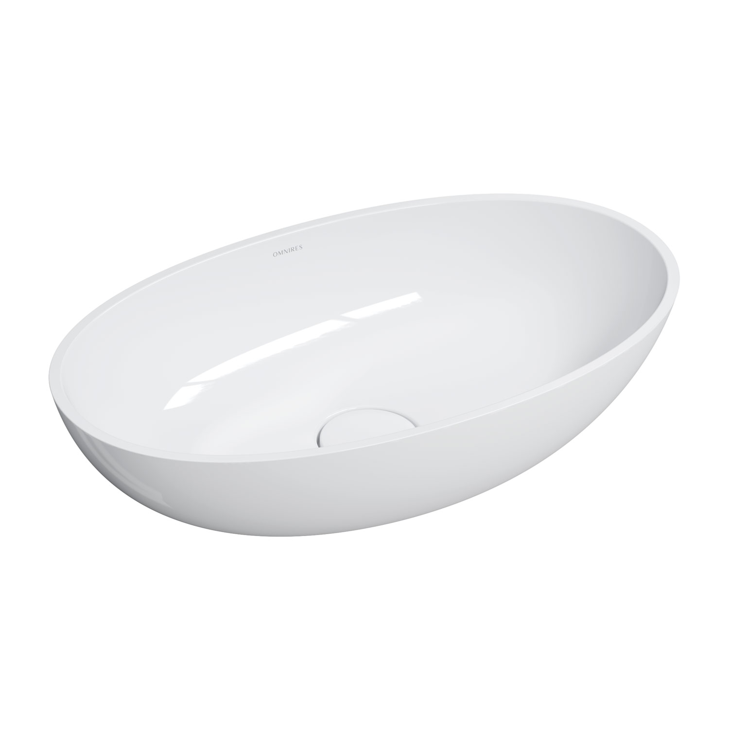 Darmowa Dostawa - Umywalka 60x35 cm owalna nablatowa biała Omnires Shell M+ SHELLUNBP