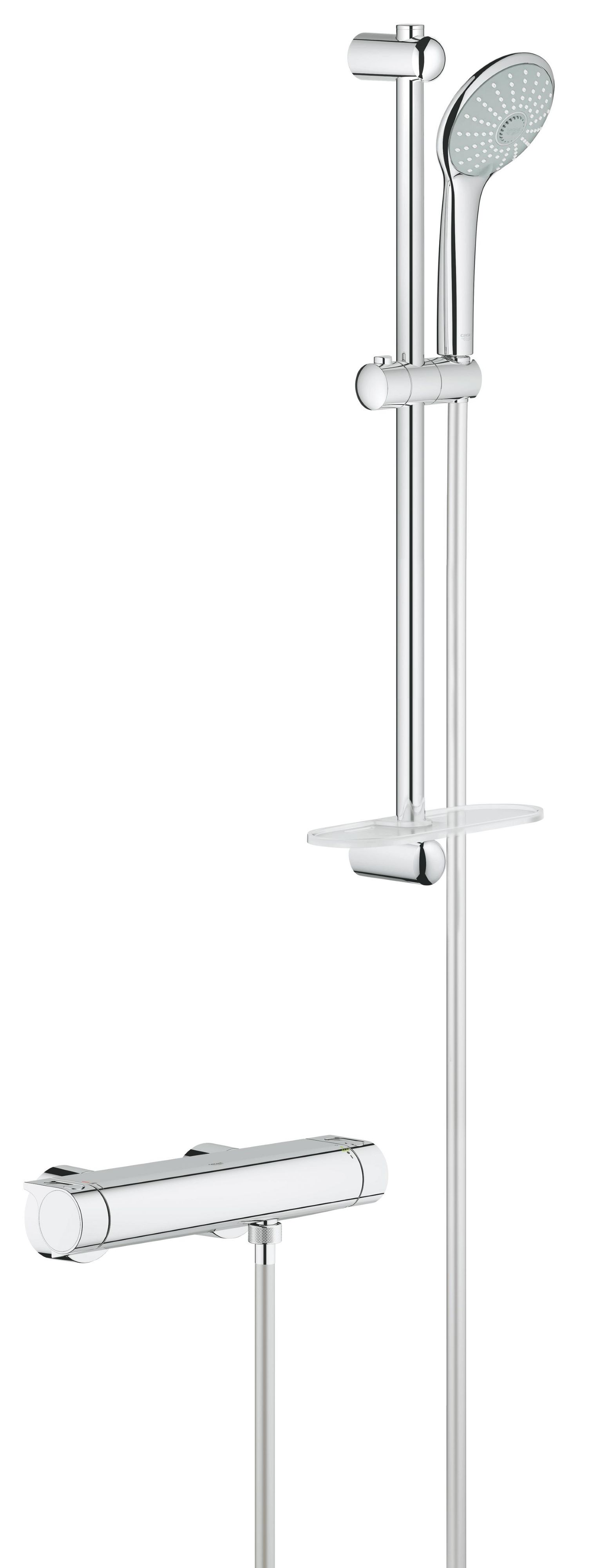 Darmowa Dostawa - Bateria prysznicowa ścienna termostatyczna starlight chrome Grohe Grohtherm 2000 34195001