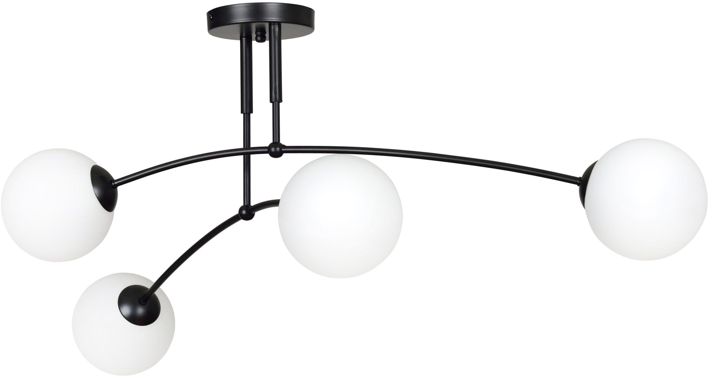 Darmowa Dostawa - Lampa podsufitowa 4x10 W czarna-mleczny Emibig Pregos 6704