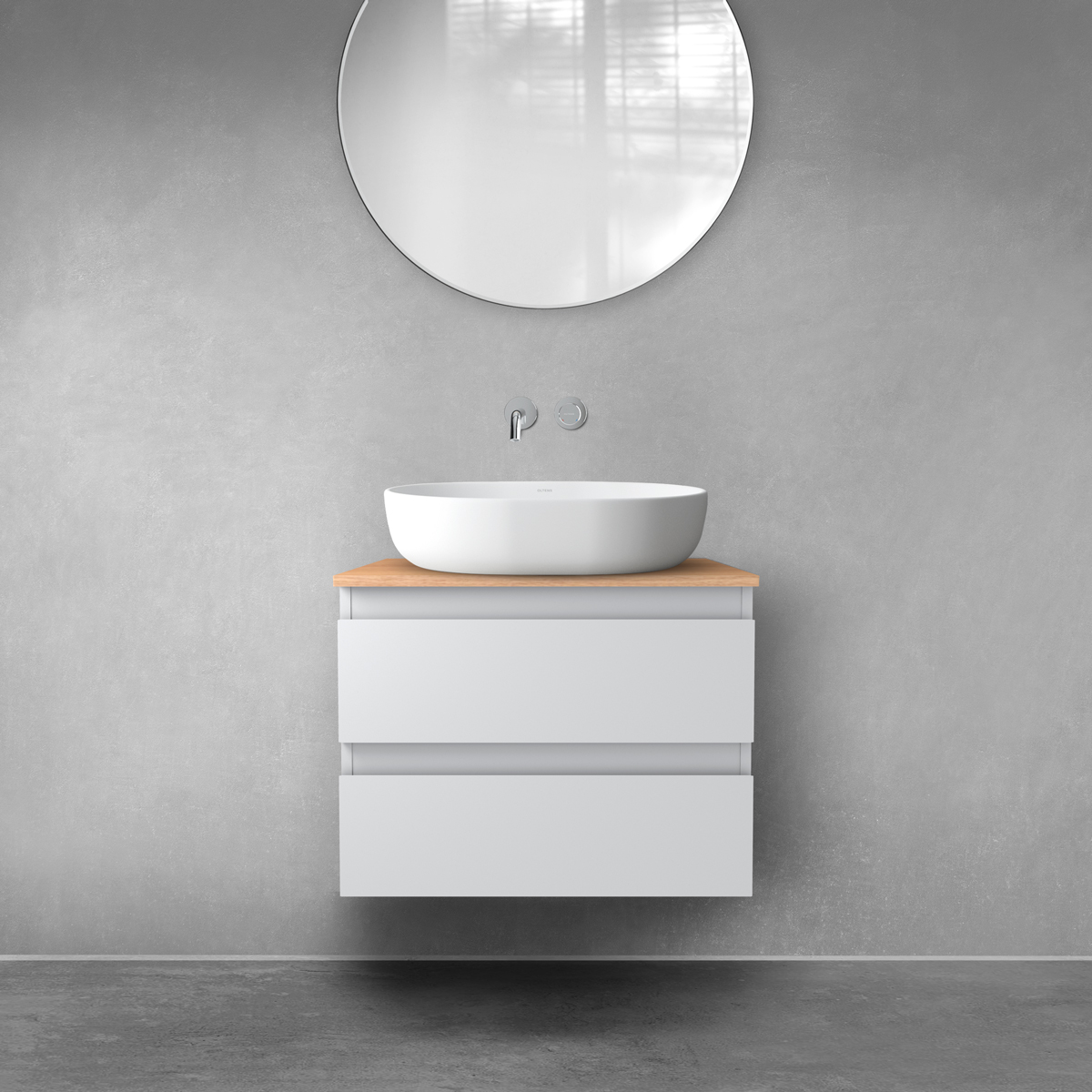 Darmowa Dostawa - Szafka z blatem 60x46.4x48.6 cm podumywalkowa wisząca szara Oltens Vernal 68124700