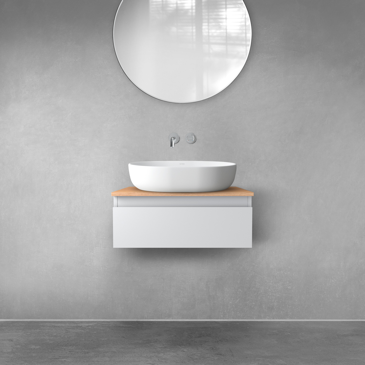 Darmowa Dostawa - Szafka z blatem 60x46.4x25.2 cm podumywalkowa wisząca szara Oltens Vernal 68107700