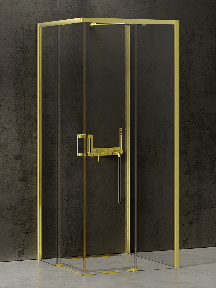 Darmowa Dostawa - Kabina prysznicowa kwadratowa 100x100 cm New Trendy Prime Light Gold K1195