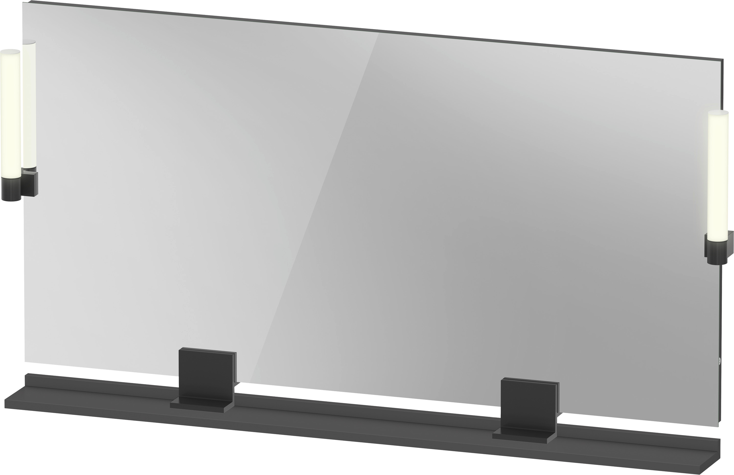 Darmowa Dostawa - Lustro 133x65 cm prostokątne z oświetleniem czarny-grafit Duravit Sivida SV74250BD490000