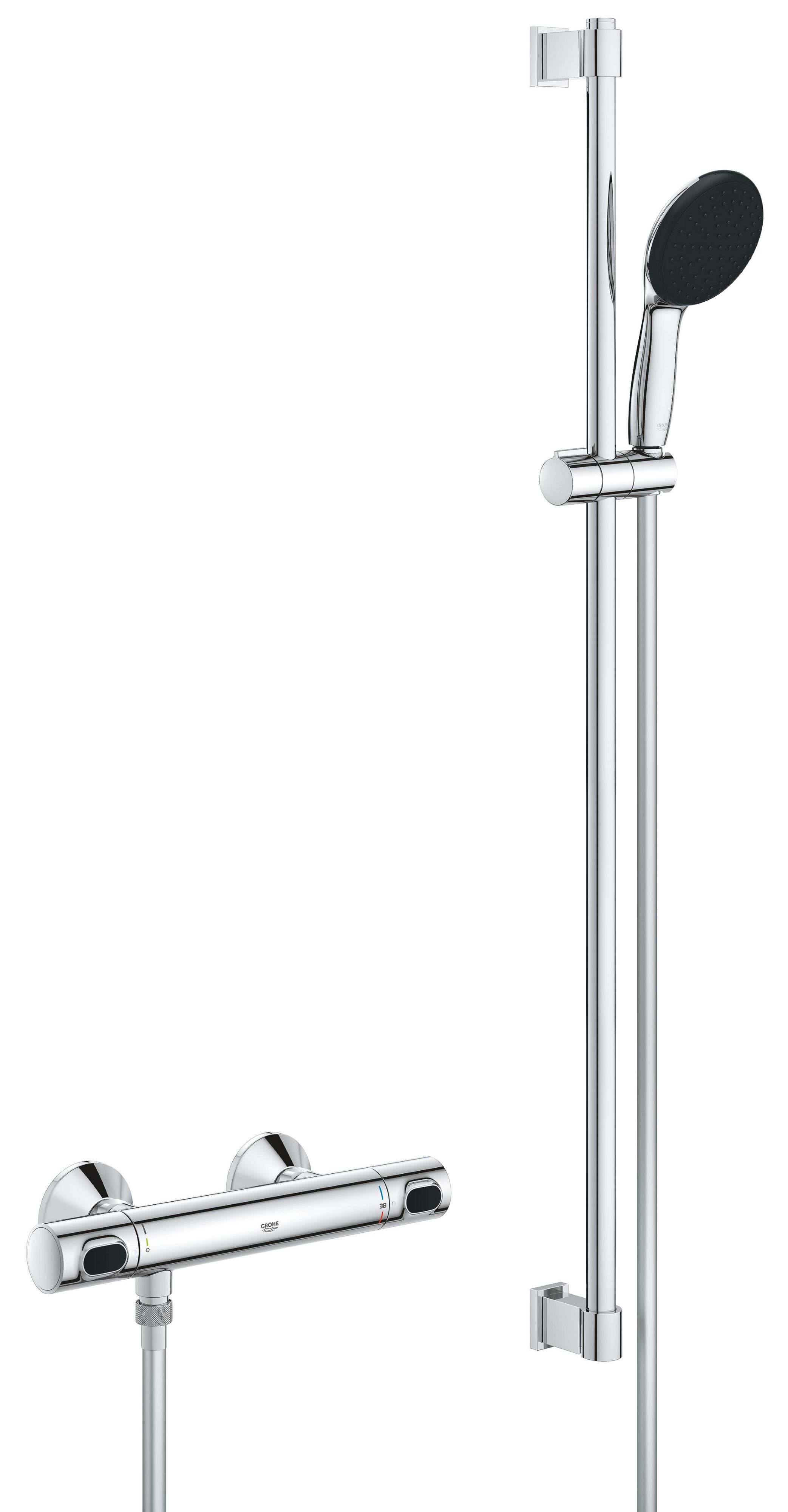 Darmowa Dostawa - Bateria prysznicowa ścienna termostatyczna starlight chrome Grohe Precision Flow 34805001