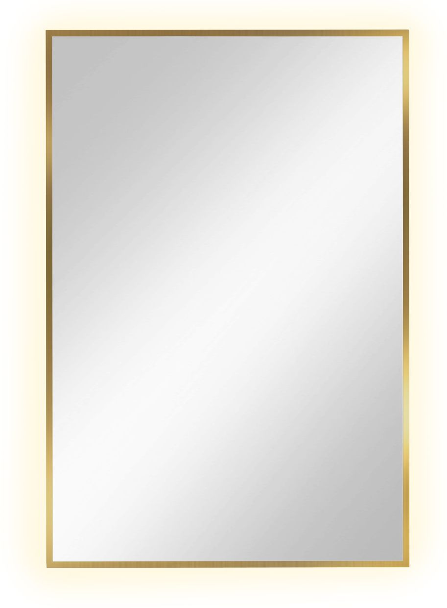 Darmowa Dostawa - Lustro 60x90 cm prostokątne z oświetleniem złoty Baltica Design Tiny Border Straight 5904107904689