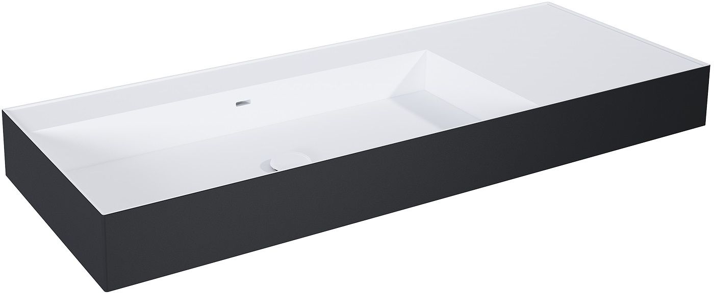 Darmowa Dostawa - Umywalka 120.5x45.5 cm prostokątna ścienna biała-czarna Elita Level RE041461236030
