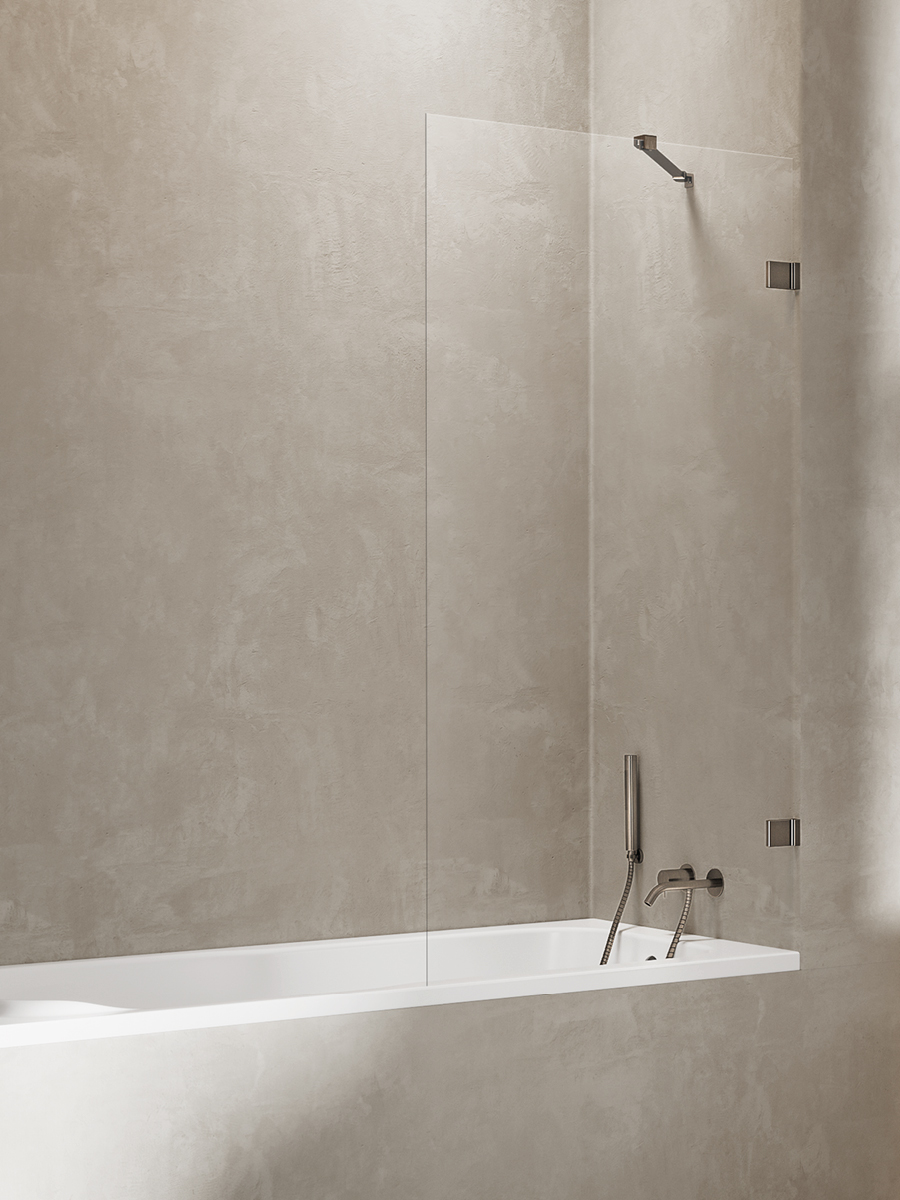 Darmowa Dostawa - Parawan nawannowy 70 cm 1-częściowy brąz szczotkowany/szkło przezroczyste New Trendy Avexa Gunmetal Brushed EXK3517
