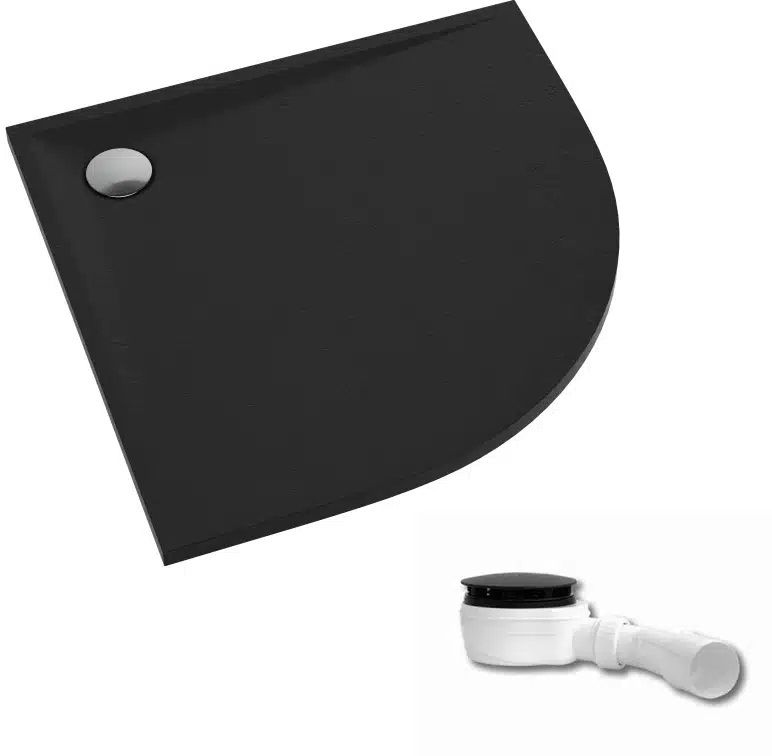 Darmowa Dostawa - Brodzik półokrągły 80x80 cm czarny Schedpol Etrusco 3463CST