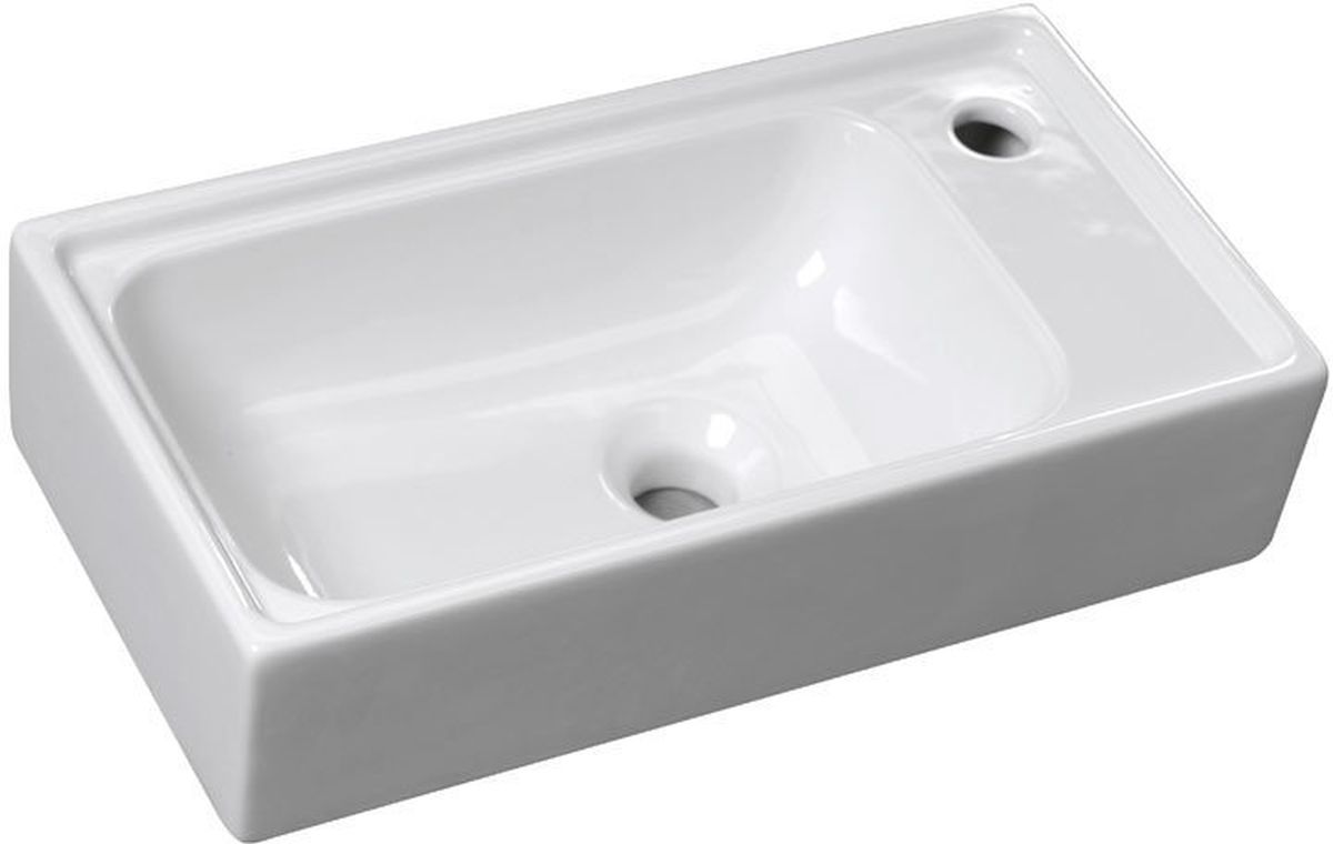Darmowa Dostawa - Umywalka 50.5x26.5 cm prostokątna ścienna-nablatowa biała Sapho Small 7045