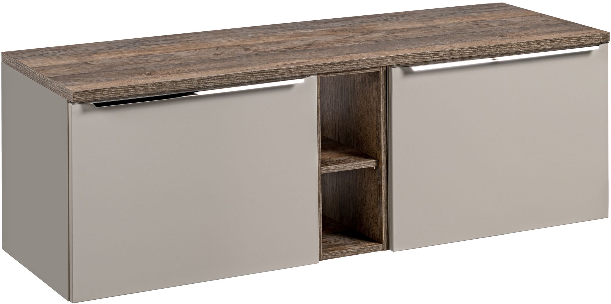 Darmowa Dostawa - Szafka z blatem 140x46x46 cm podumywalkowa wisząca szara Comad Santa Fe Taupe SETSFTB140CMSANTAFEOAK8101