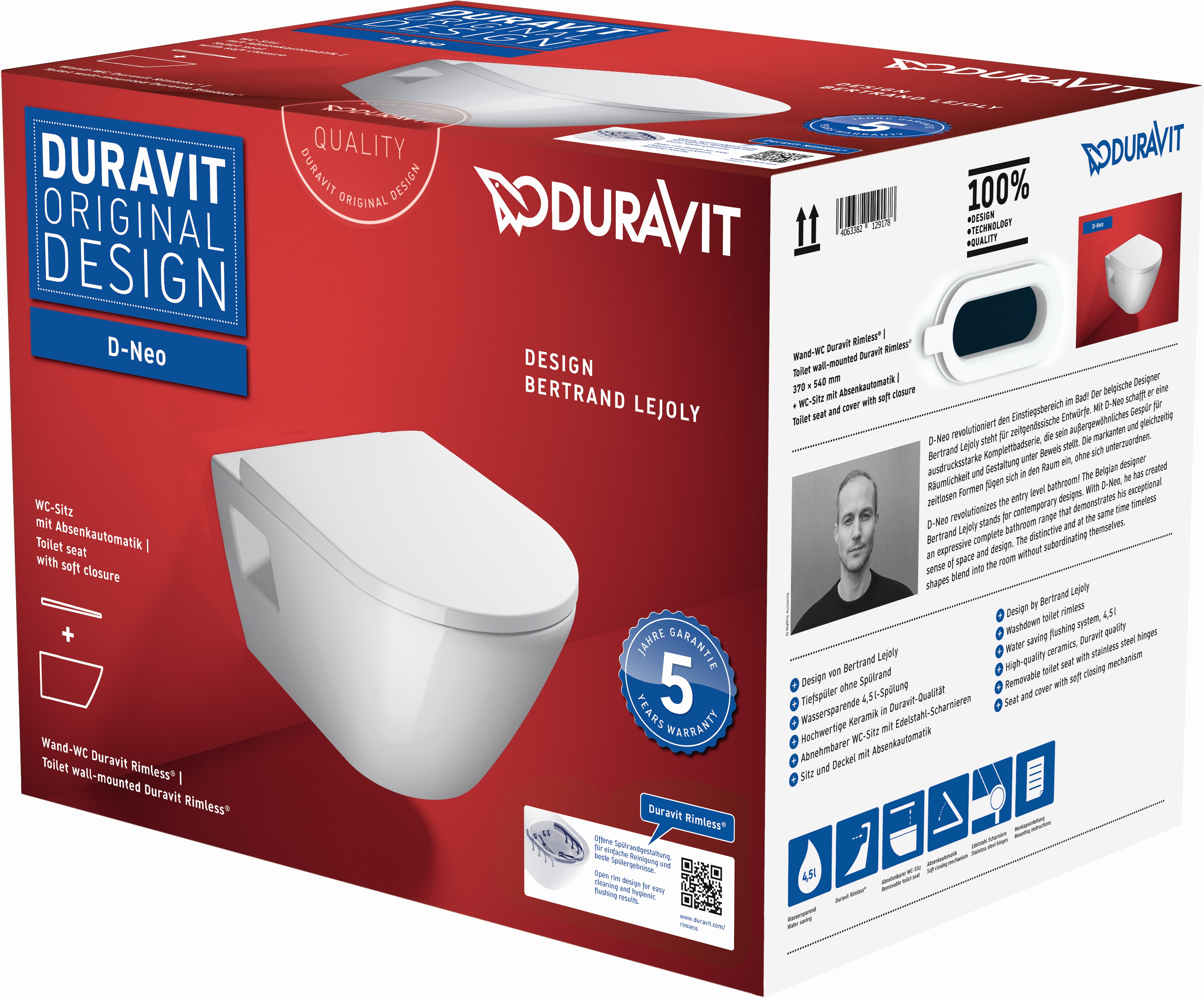 Darmowa Dostawa - Zestaw miska + deska wolnoopadająca Duravit D-Neo 45780900A1