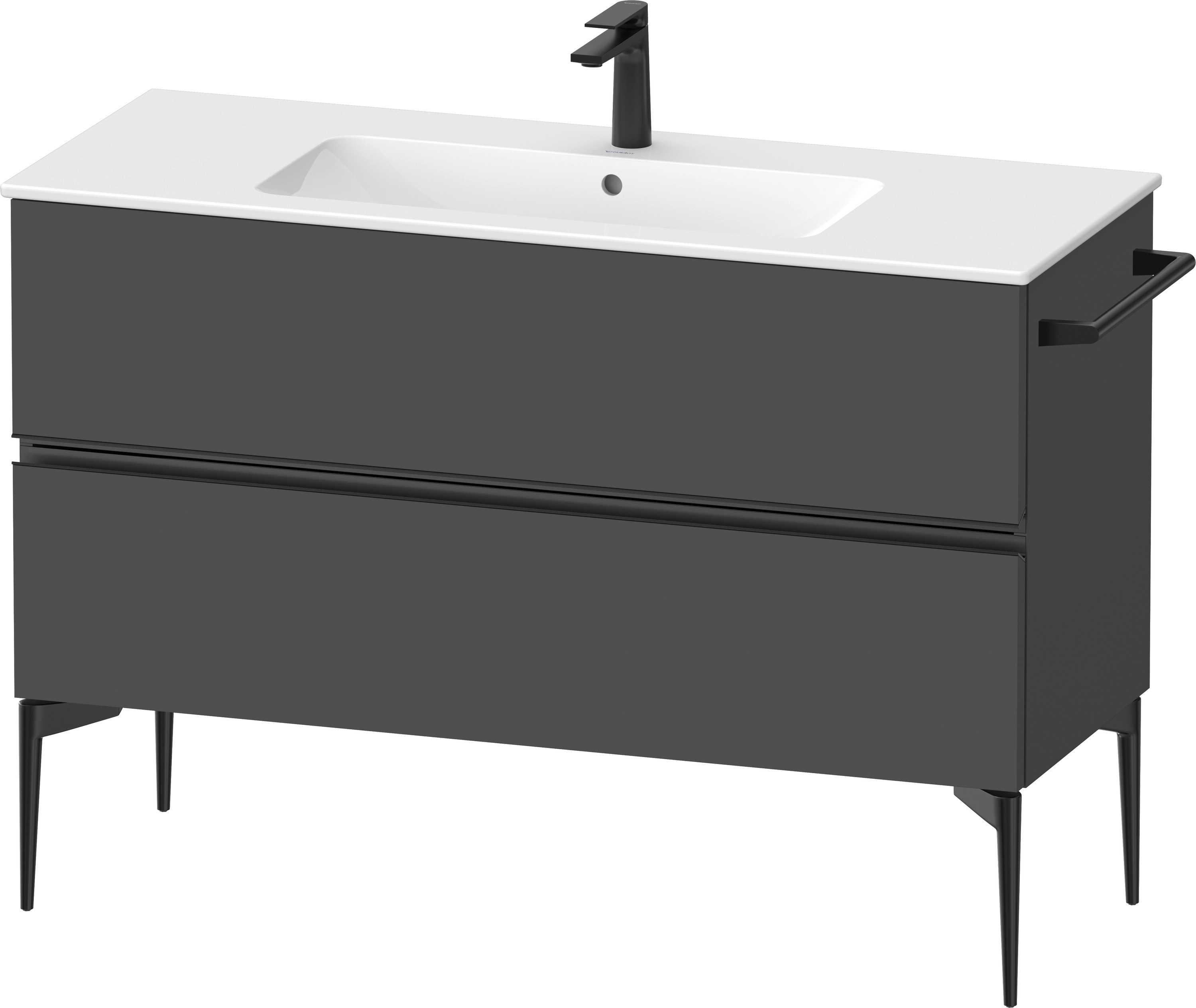 Darmowa Dostawa - Szafka 121x47.7x59.1 cm podumywalkowa wisząca czarna-szara Duravit Sivida SV46460BD490000