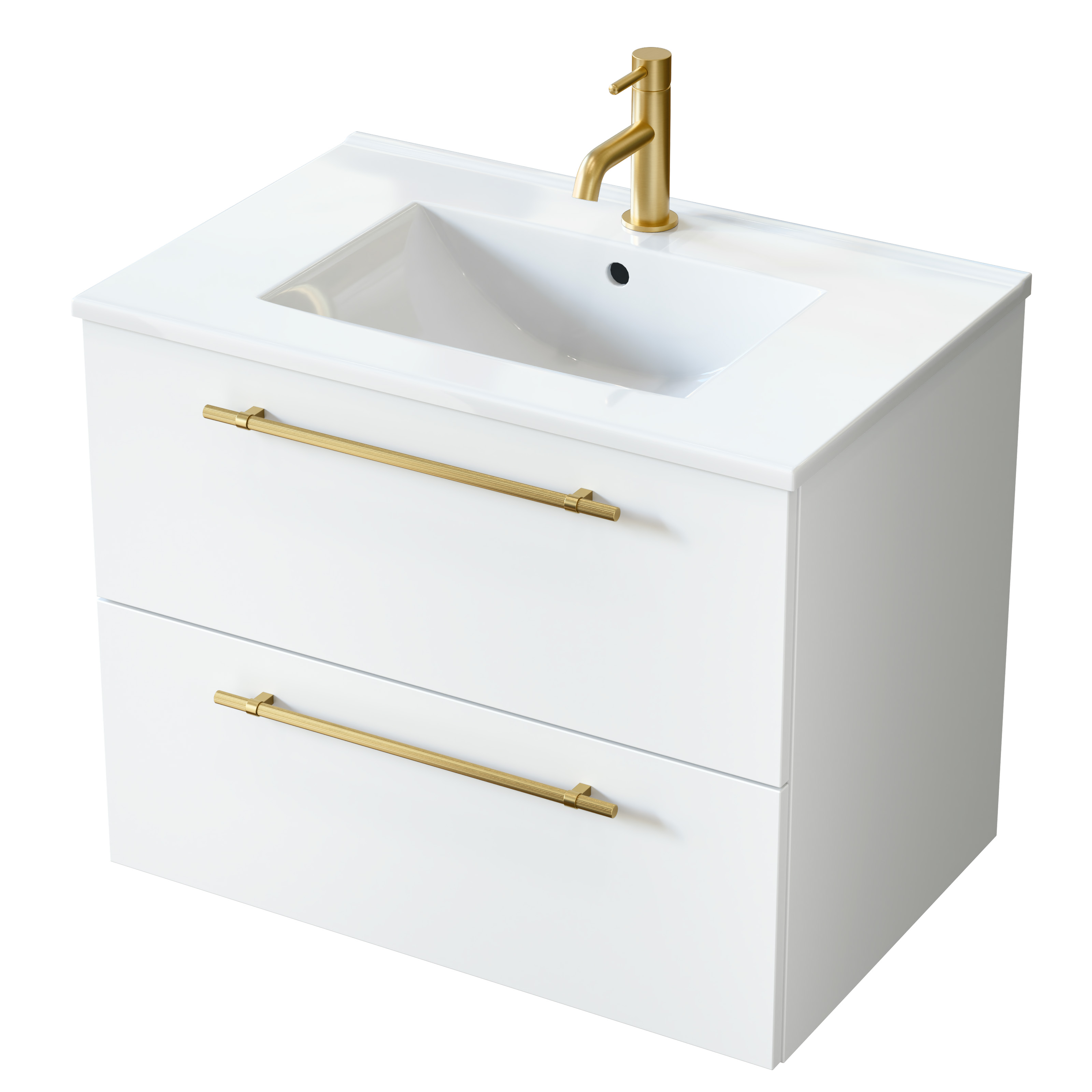 Darmowa Dostawa - Umywalka z szafką i uchwytami 70.5 cm białą Uptrend Nava 004SU7002UP4530700