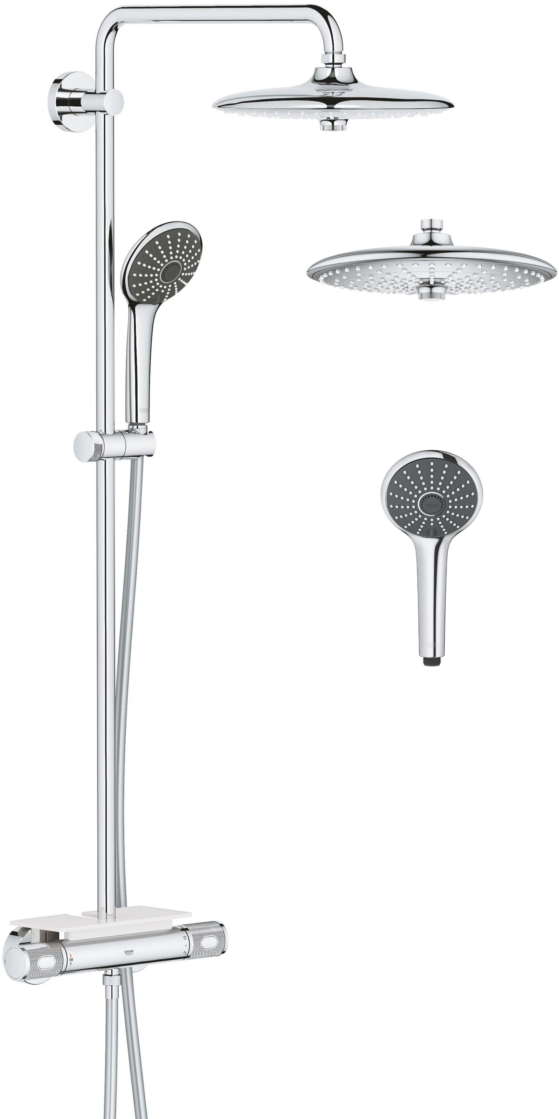 Darmowa Dostawa - Zestaw prysznicowy ścienny termostatyczny z deszczownicą starlight chrome Grohe Vitalio Joy 26403002