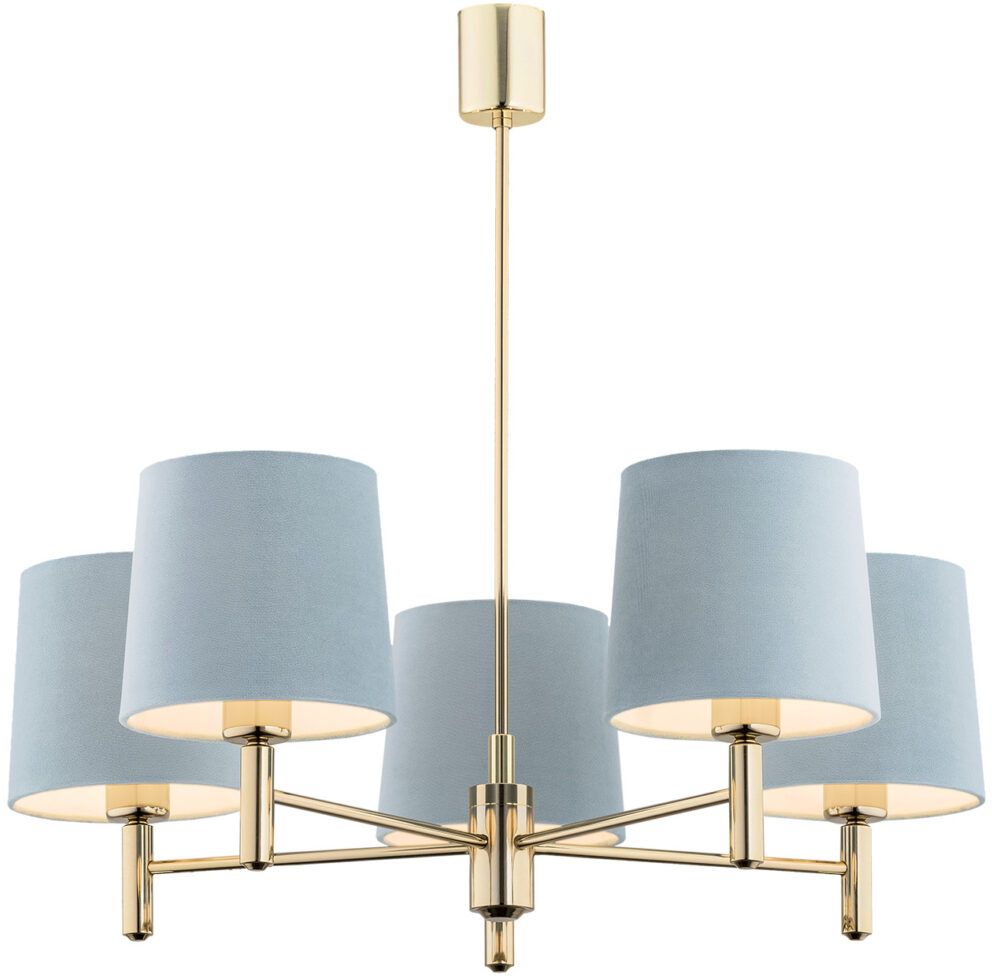 Darmowa Dostawa - Lampa podsufitowa 5x15 W mosiądz-niebieska Argon Ponte 2085