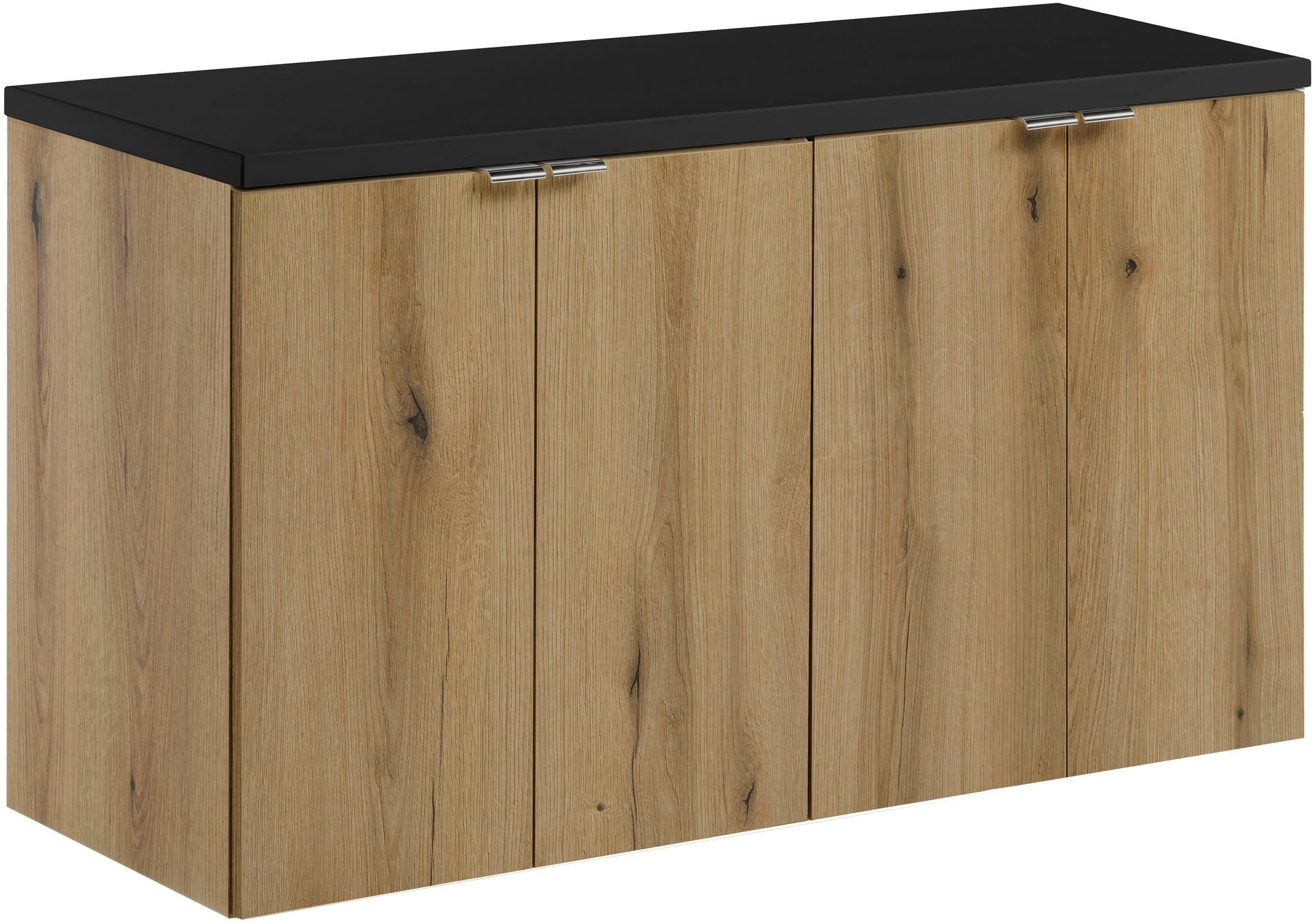 Darmowa Dostawa - Szafka z blatem 100x40x57 cm podumywalkowa wisząca czarna-dąb Comad Nova Oak SETNOABBLACK100CMD
