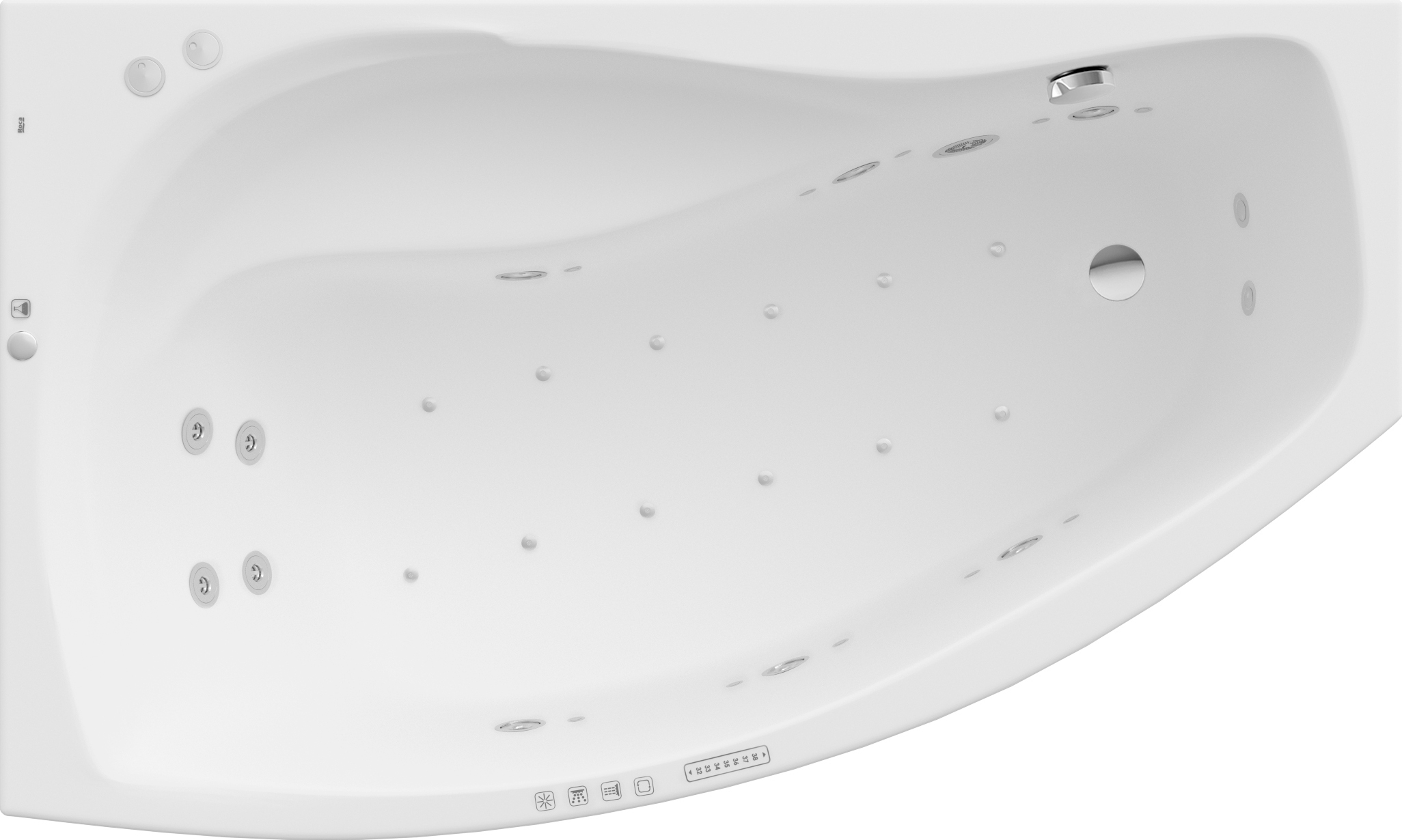 Darmowa Dostawa - Wanna z hydromasażem 150x90 cm asymetryczna biała Roca Nicole A24T143000