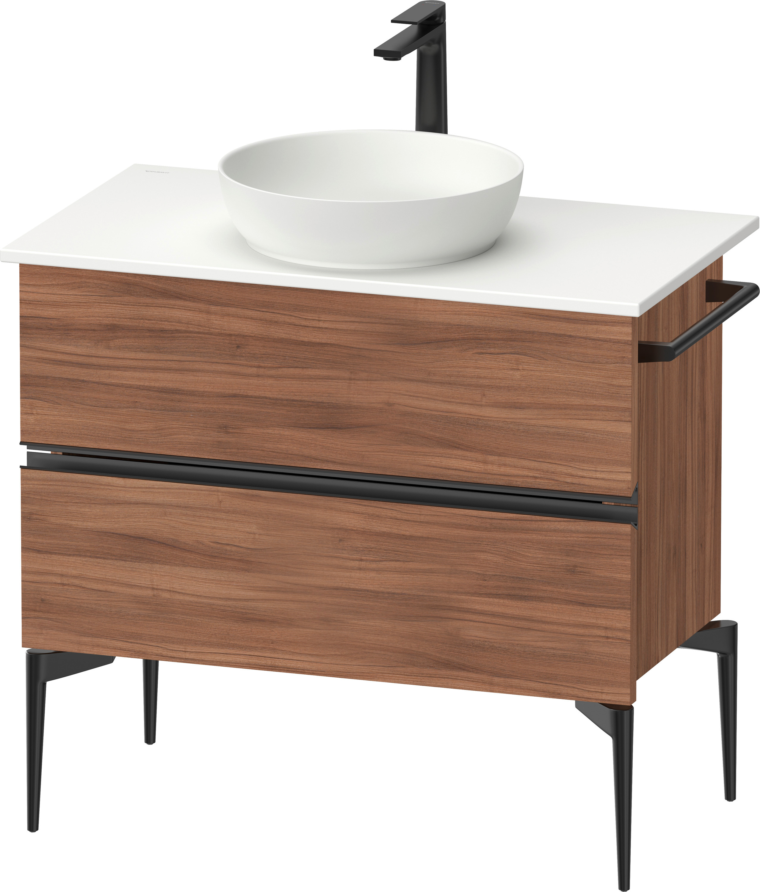 Darmowa Dostawa - Szafka 84.5x47.5x54.8 cm podumywalkowa wisząca czarna-orzech Duravit Sivida SV46580BD790000