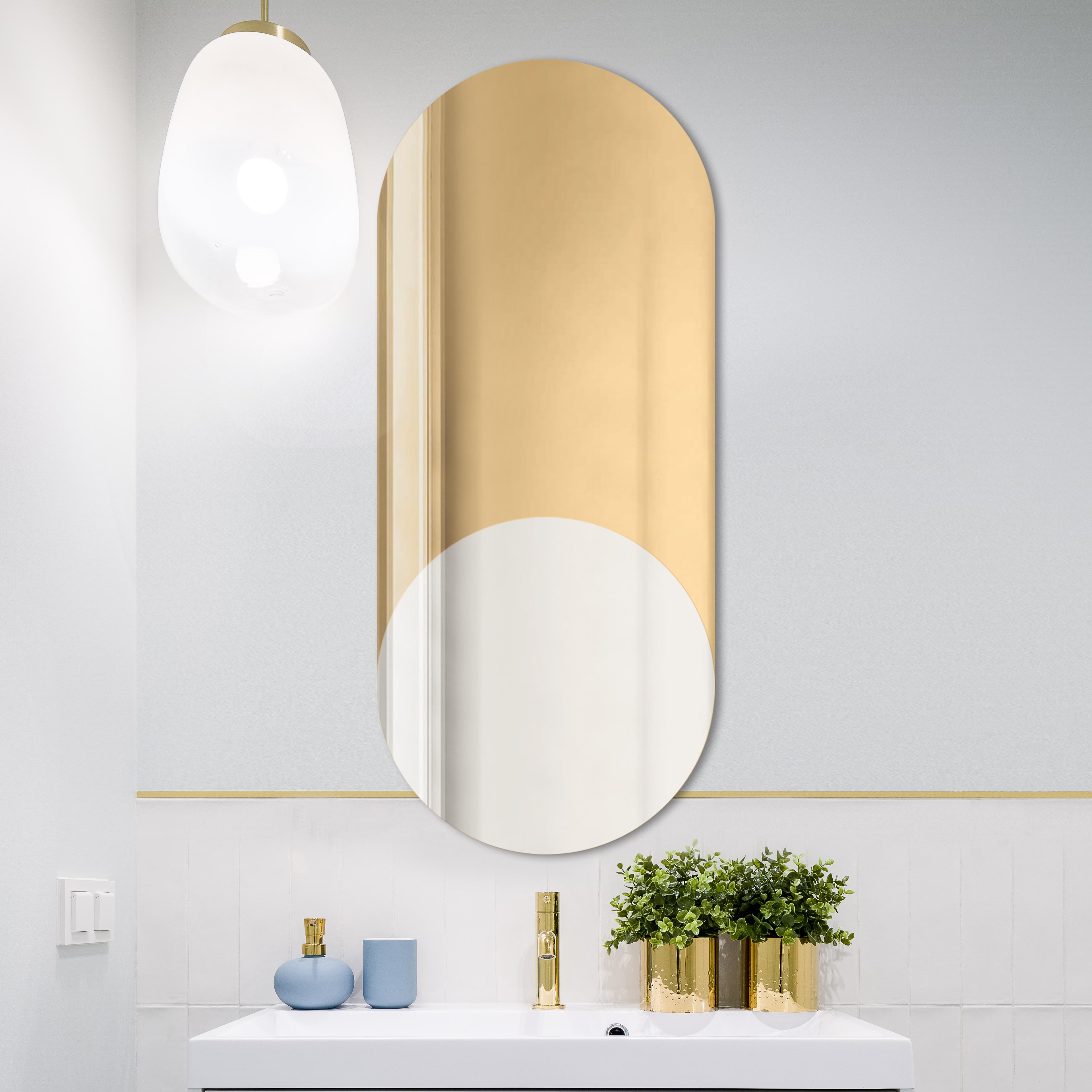 Darmowa Dostawa - Lustro 40x90 cm owalne srebrny-złoty Guarda Carini TOSCARGOLD40x90