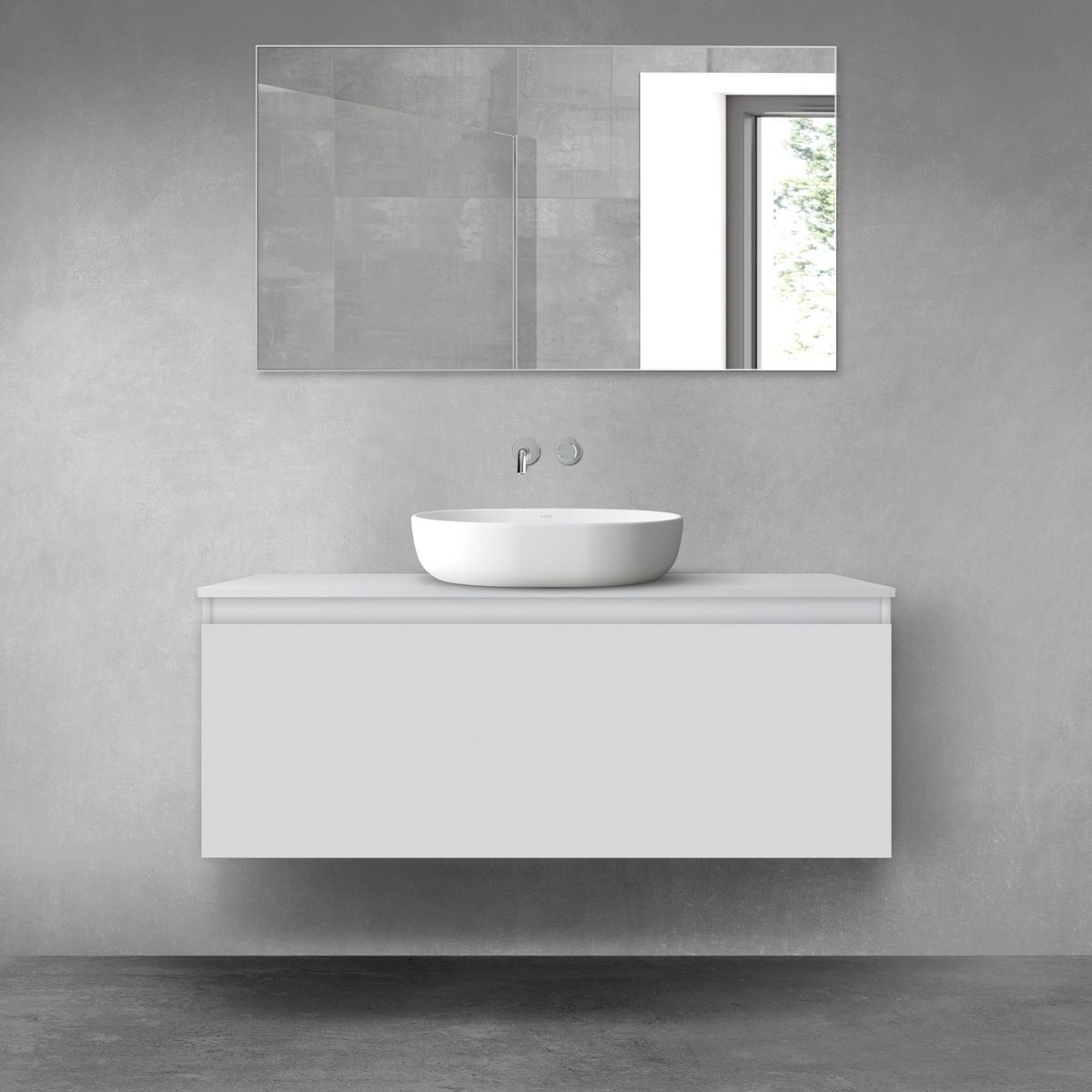 Darmowa Dostawa - Szafka z blatem 120x46.4x48.6 cm podumywalkowa wisząca szara Oltens Vernal 68129700