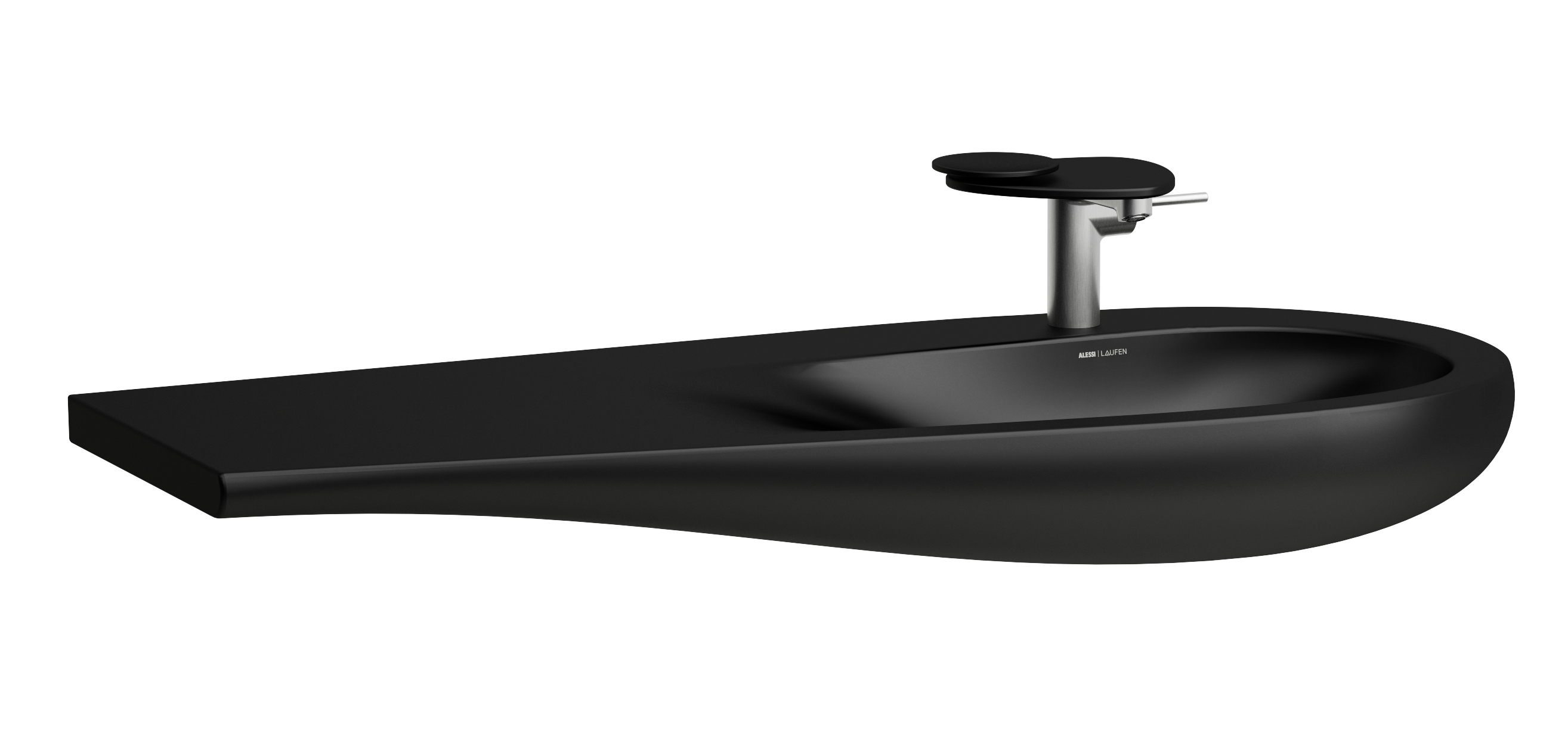 Darmowa Dostawa - Umywalka 120x50 cm ścienna czarna Laufen Il Bagno Alessi H8149747161041