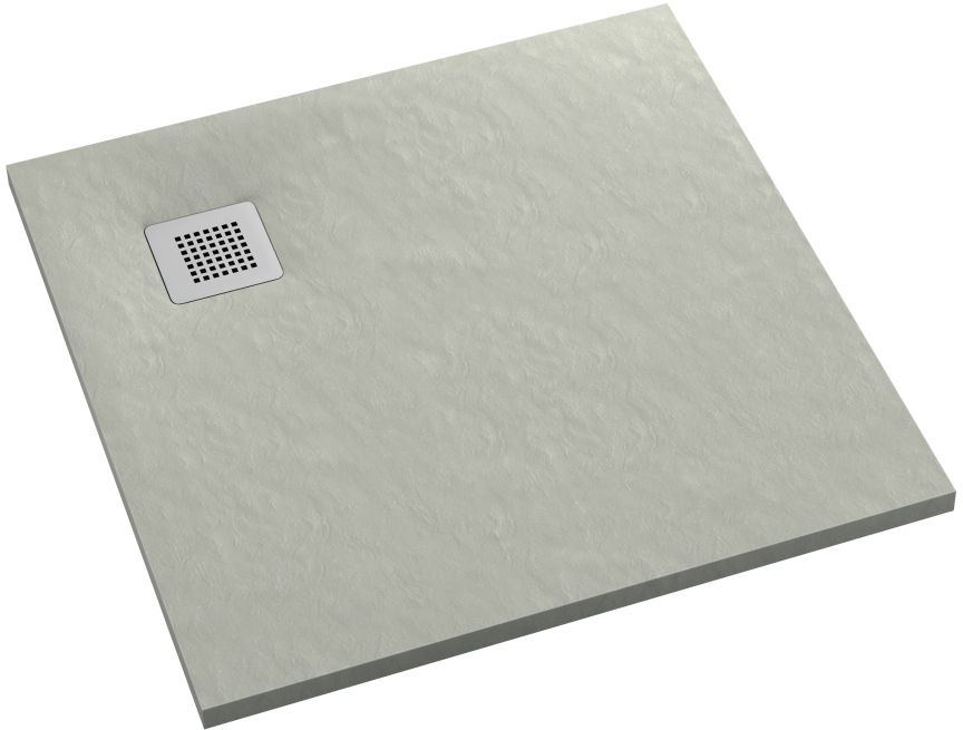 Darmowa Dostawa - Brodzik kwadratowy 80x80 cm cement Schedpol Kalait Cement Stone 33100CTSTM2