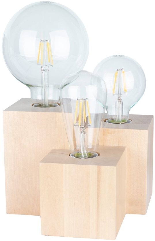 Darmowa Dostawa - Lampa stołowa 3x15 W drewno Spot-Light Vincent Square 2276360