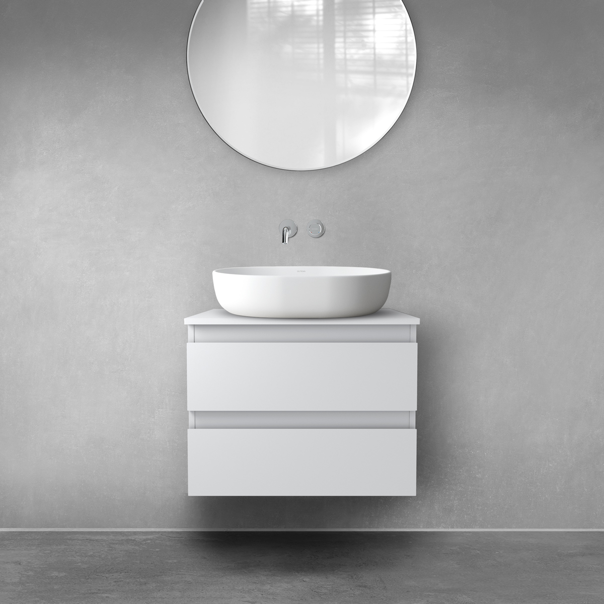 Darmowa Dostawa - Szafka z blatem 60x46.4x48.6 cm podumywalkowa wisząca szara Oltens Vernal 68115700
