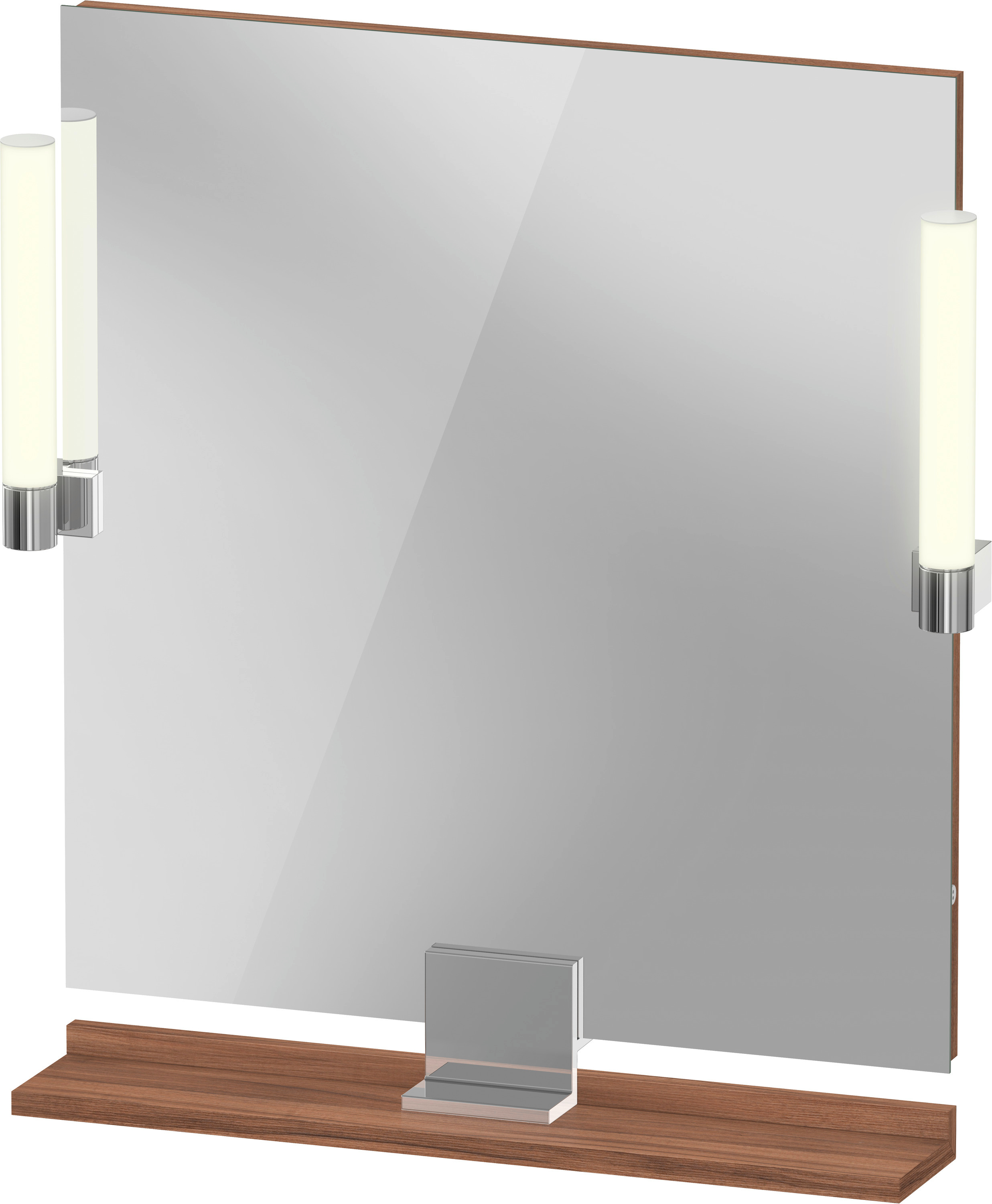 Darmowa Dostawa - Lustro 65x65 cm kwadratowe z oświetleniem chrom-drewno Duravit Sivida SV7421010790000