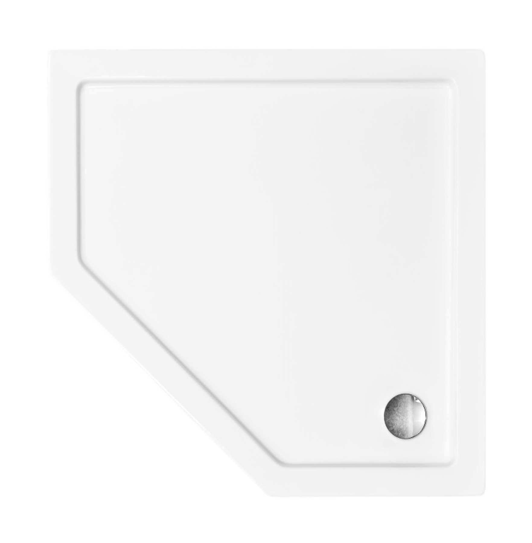 Darmowa Dostawa - Brodzik pięciokątny 90x90 cm biały Besco Bergo Slimline #BAB90