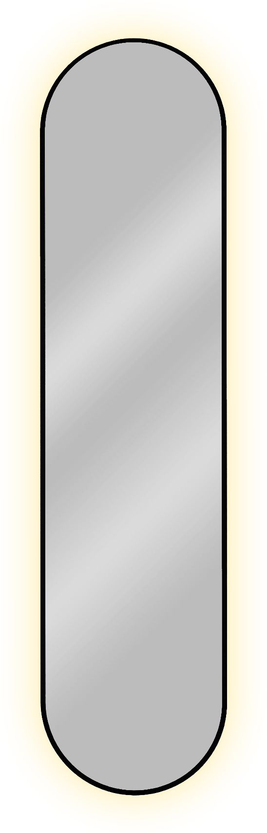Darmowa Dostawa - Lustro 40x155 cm owalne z oświetleniem czarny Baltica Design Tiny Border Pastille 5904107905655