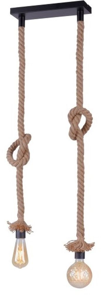 Darmowa Dostawa - Lampa wisząca 2x15 W czarna-brązowa Just Light Rope 1548618