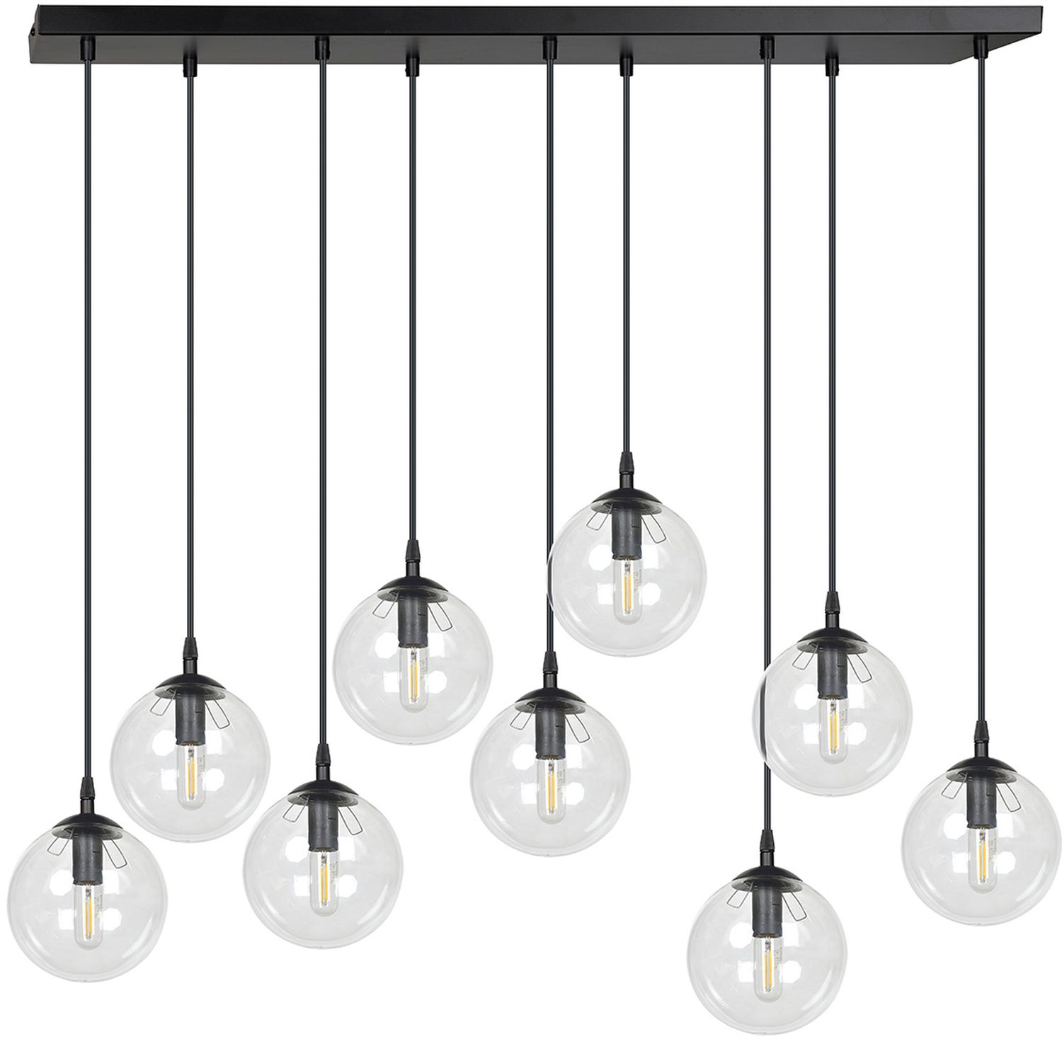 Darmowa Dostawa - Lampa wisząca x10 W czarna-przezroczysta Emibig Cosmo 7119