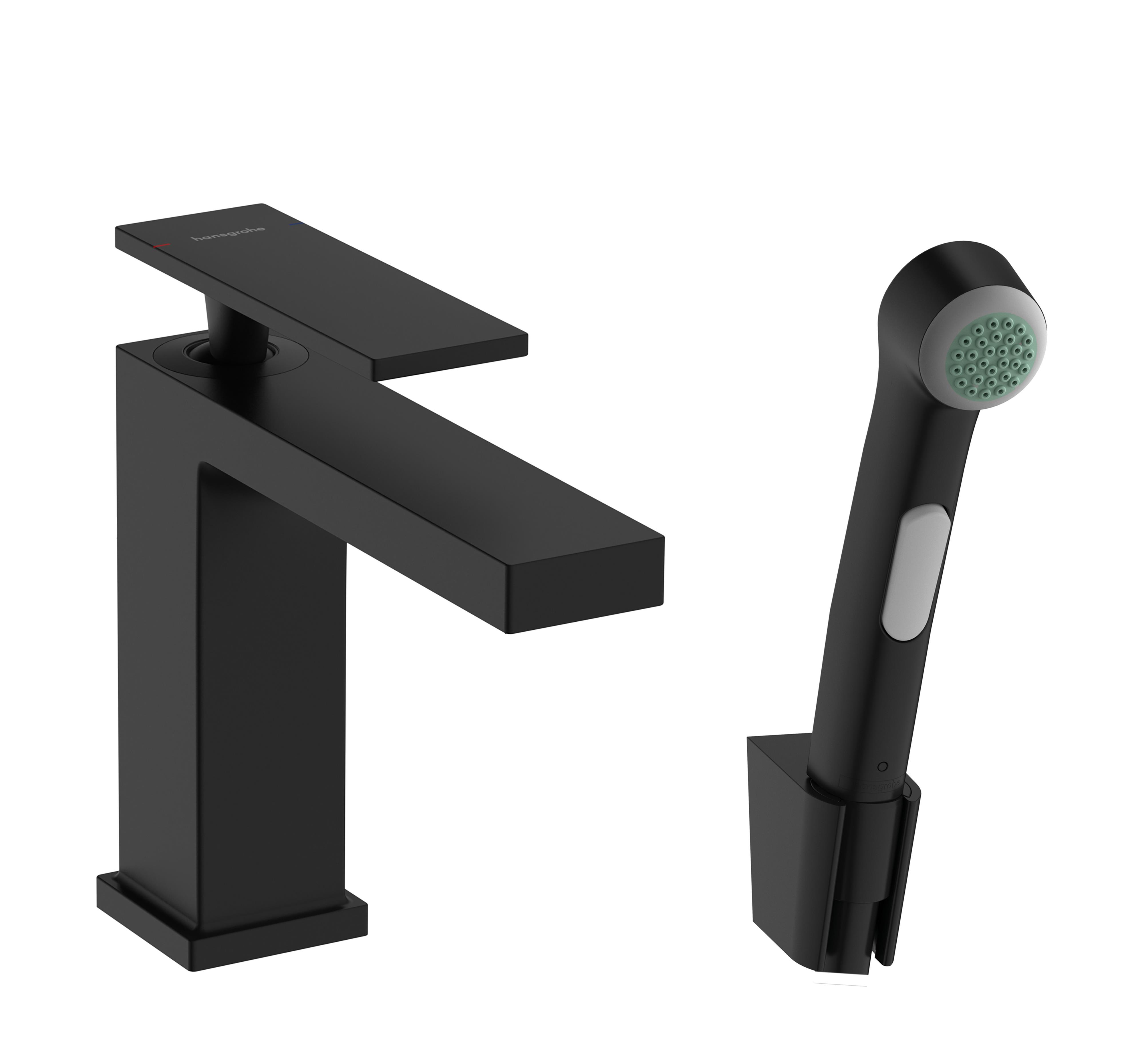 Darmowa Dostawa - Bateria umywalkowa ze słuchawką typu bidetta stojąca czarny Hansgrohe Tecturis E 73210670