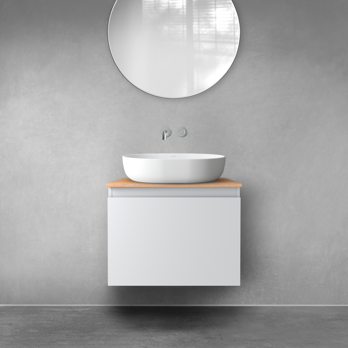Darmowa Dostawa - Szafka z blatem 60x46.4x48.6 cm podumywalkowa wisząca szara Oltens Vernal 68111700