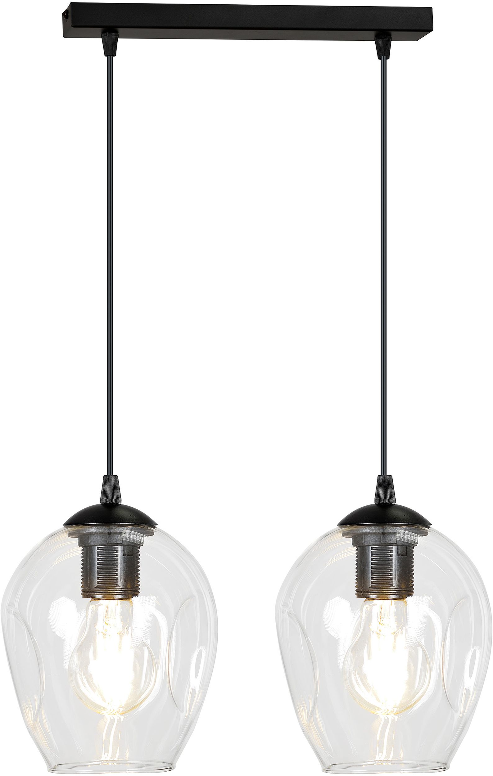 Darmowa Dostawa - Lampa wisząca 2x15 W czarna-przezroczysta Emibig Istar 6792