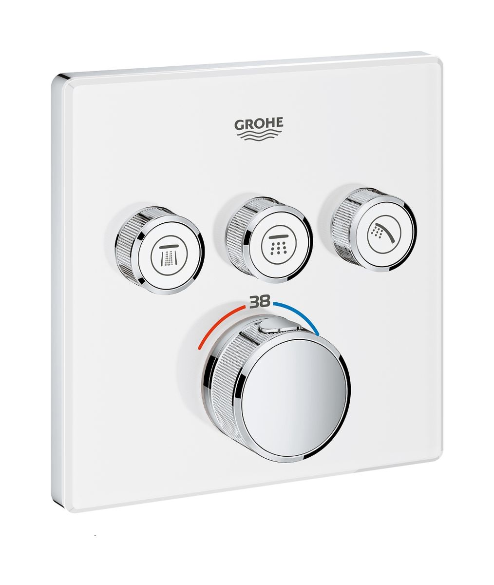 Darmowa Dostawa - Bateria wannowo-prysznicowa podtynkowa termostatyczna biała Grohe Grohtherm SmartControl 29157LS0