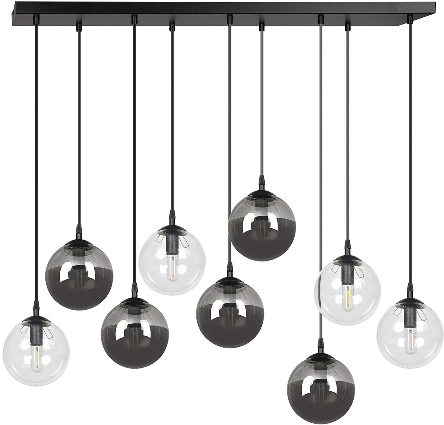 Darmowa Dostawa - Lampa wisząca x10 W czarna-przezroczysta-grafitowa Emibig Cosmo 7149M2