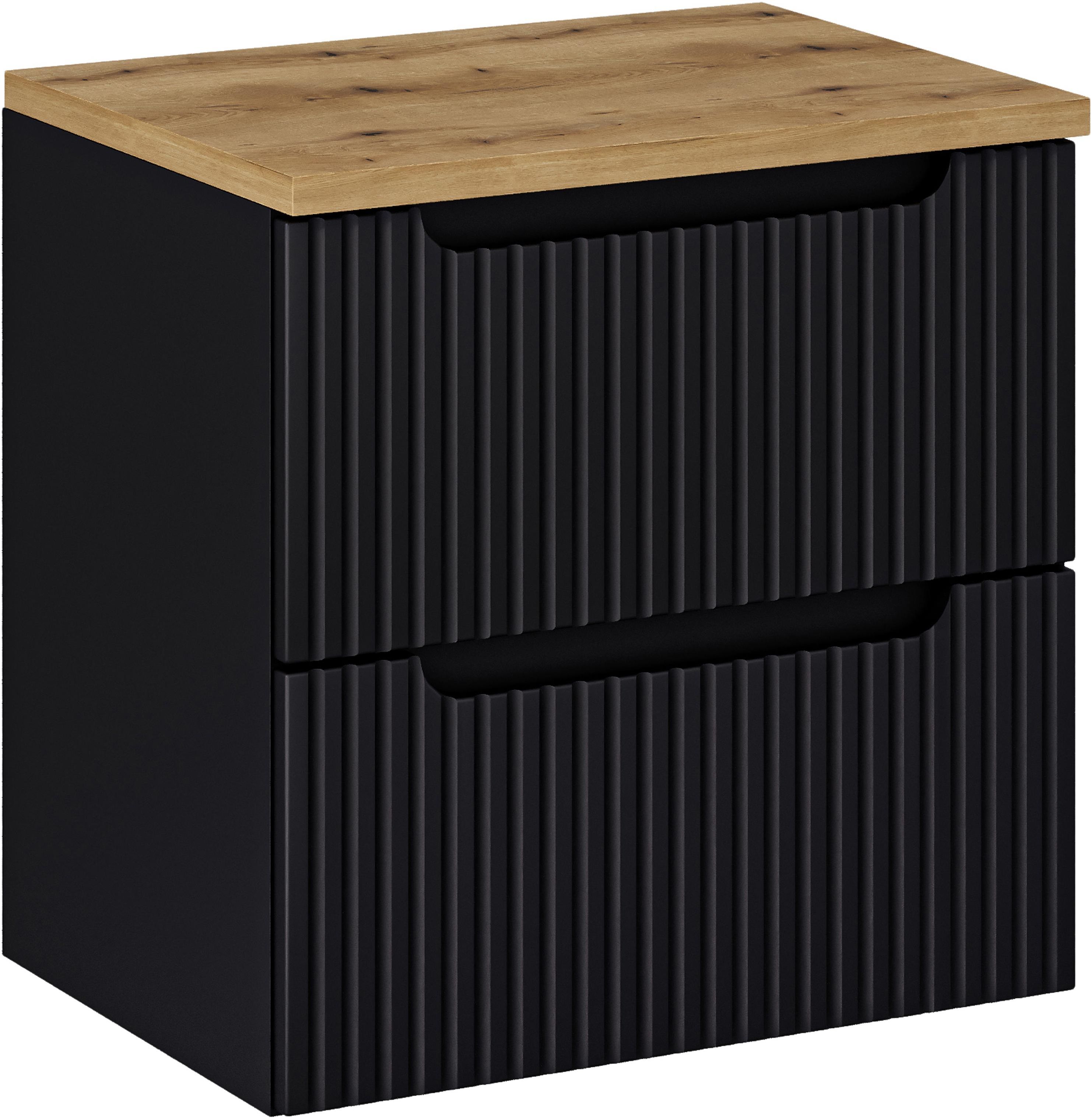 Darmowa Dostawa - Szafka z blatem 60x40x57 cm podumywalkowa wisząca czarna Comad Nova Black SETNOBBOAK60CMS