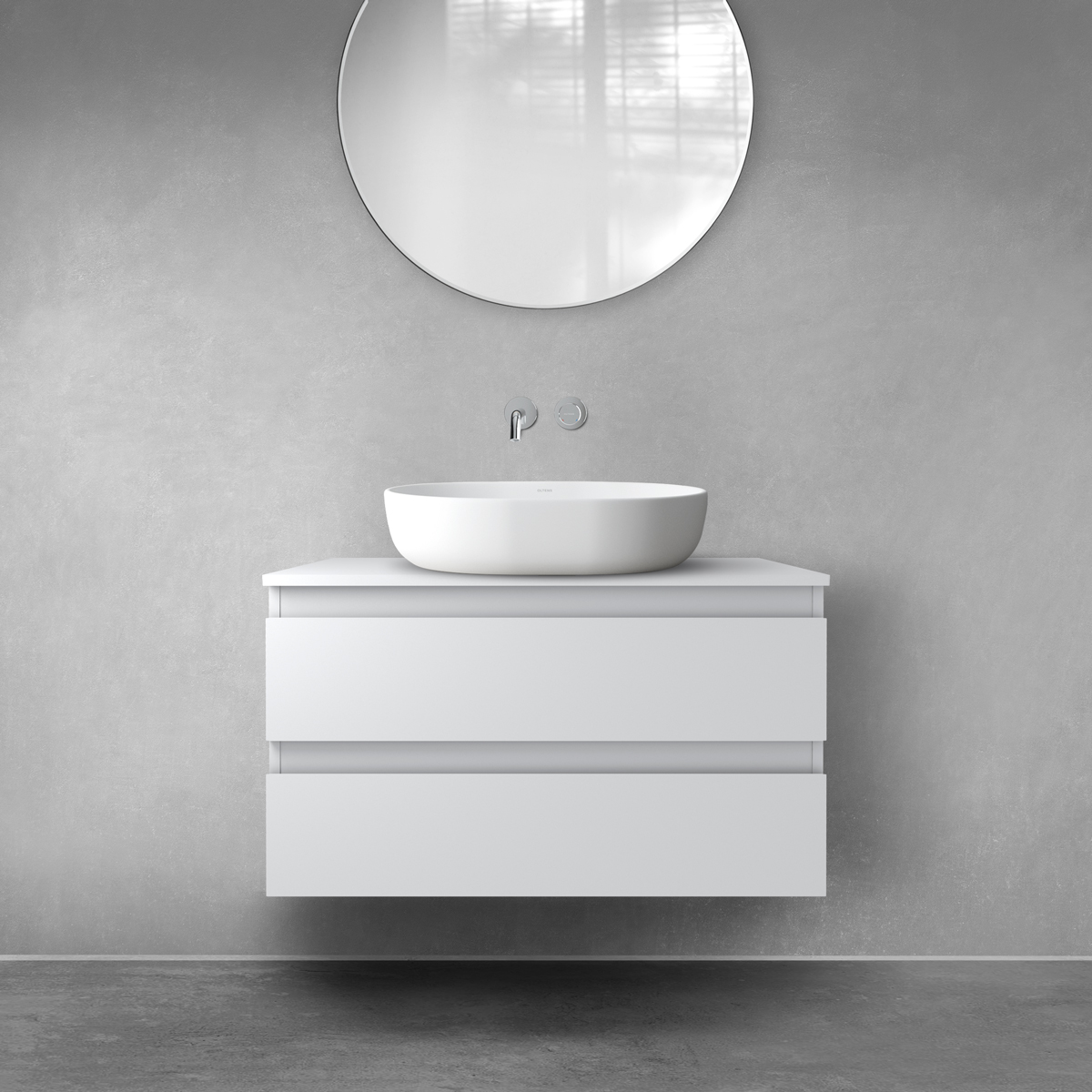 Darmowa Dostawa - Szafka z blatem 80x46.4x48.6 cm podumywalkowa wisząca szara Oltens Vernal 68116700
