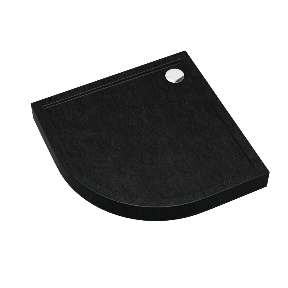 Darmowa Dostawa - Brodzik półokrągły 80x80 cm czarny Schedline Cameron Black Stone 3STC1O8080CST