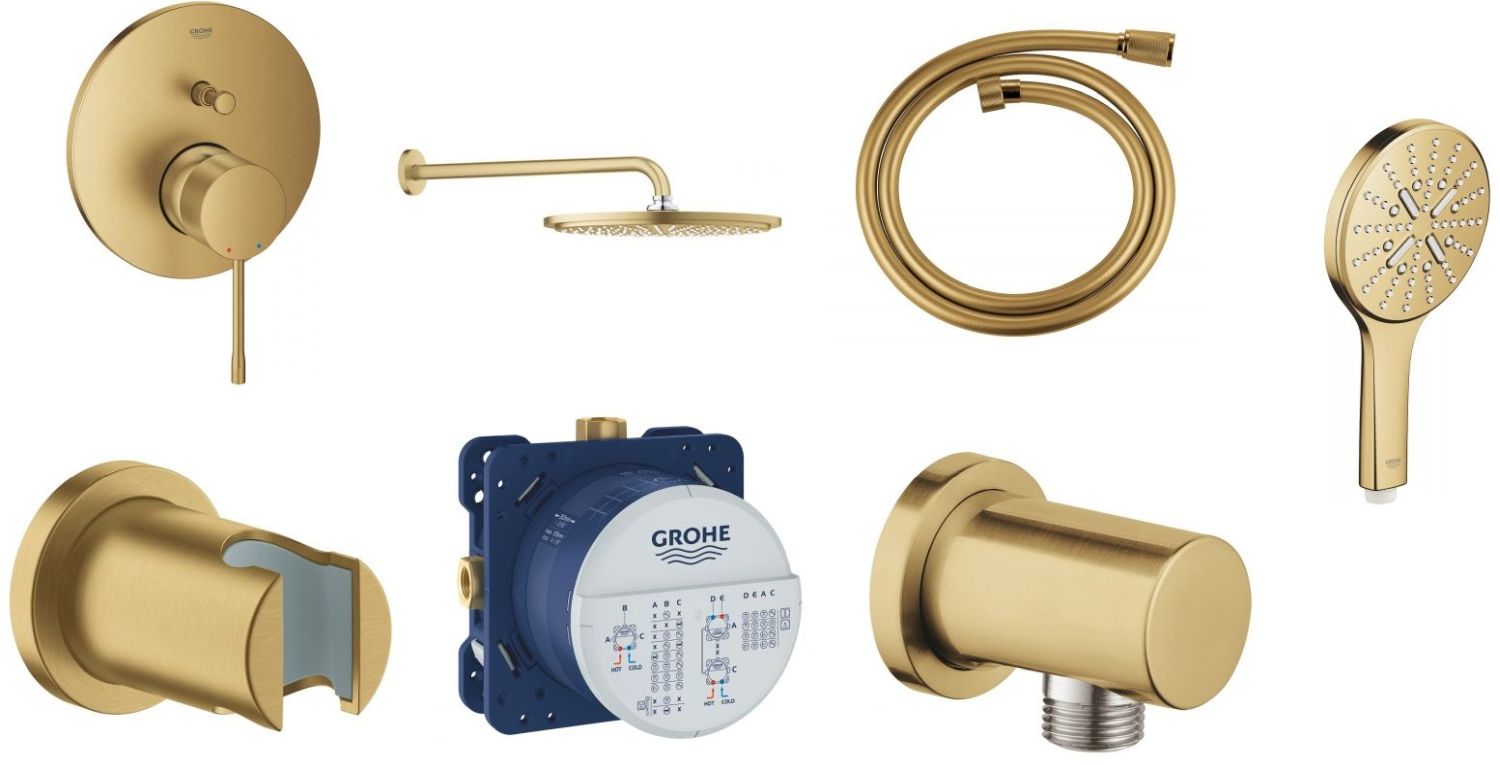 Darmowa Dostawa - Zestaw prysznicowy podtynkowy z deszczownicą cool sunrise Grohe Essence abset8772