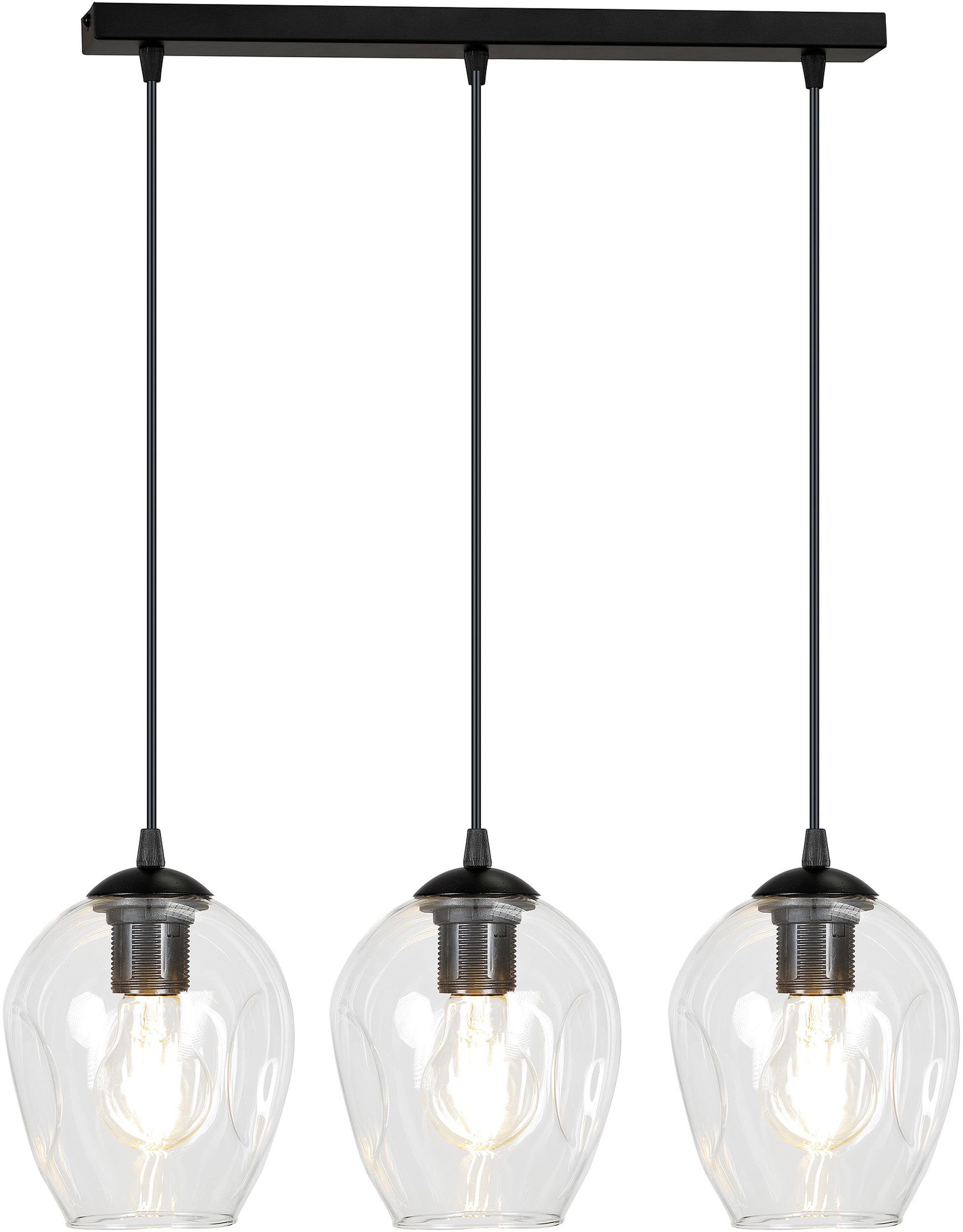 Darmowa Dostawa - Lampa wisząca 3x15 W czarna-przezroczysta Emibig Istar 6793