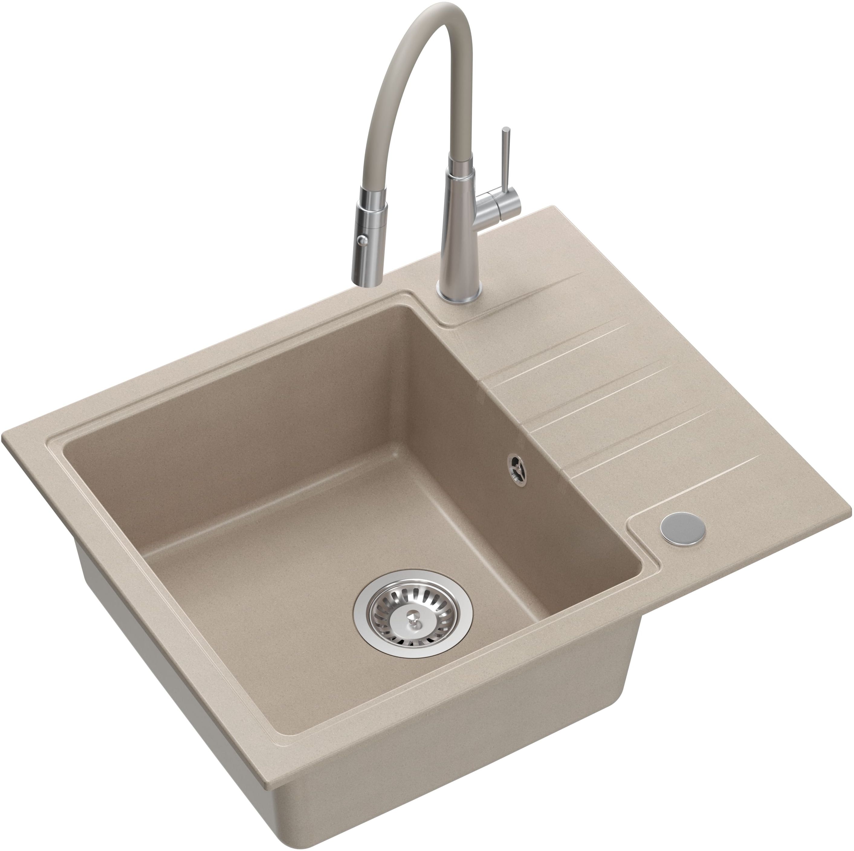 Darmowa Dostawa - Zlewozmywak z baterią beżowy/stal Quadron Peter HCQP6250BEZK3922505BSBE